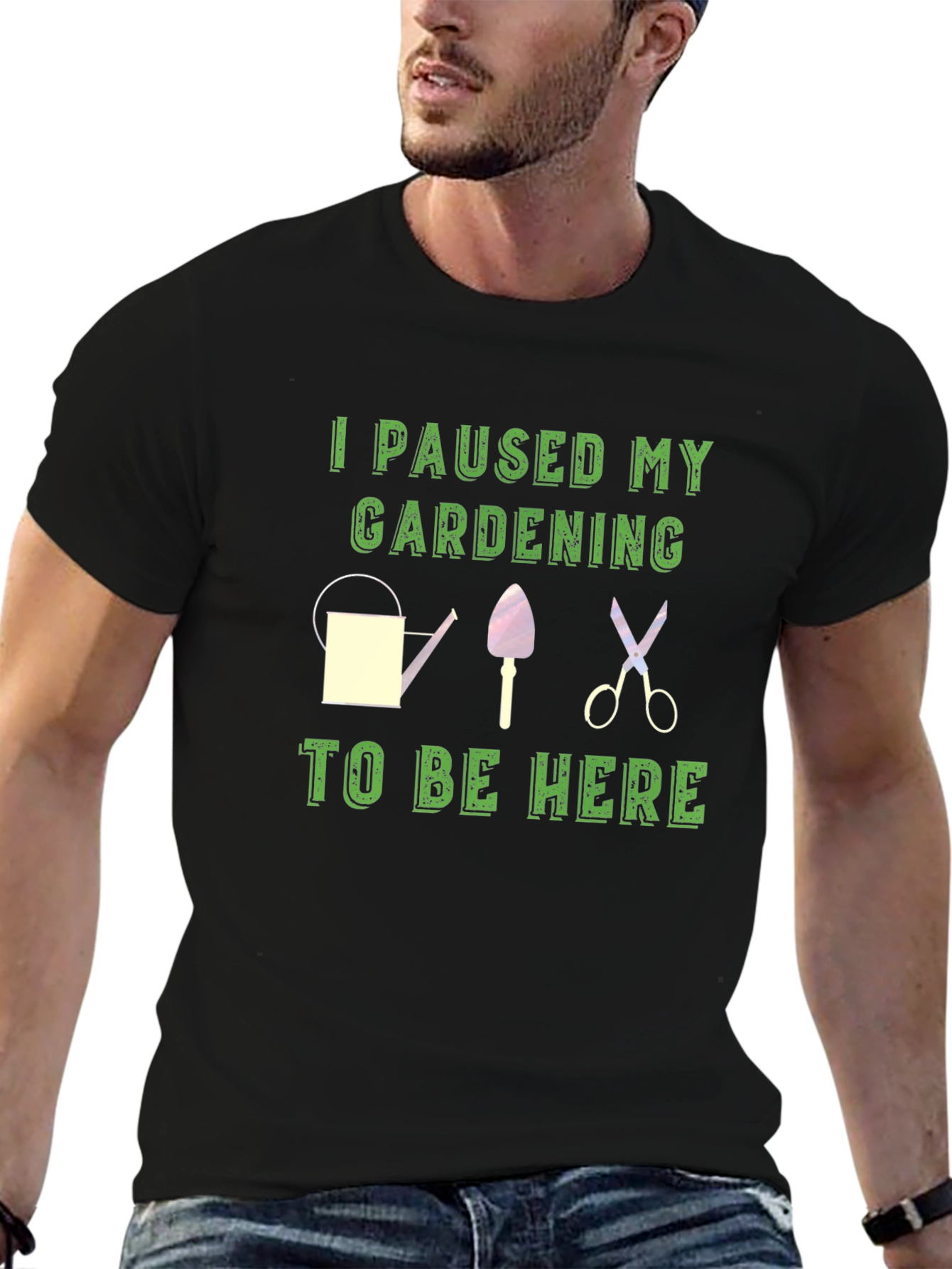 Black Gardening Pause T-Shirt - Funny Gardener Gift view 6