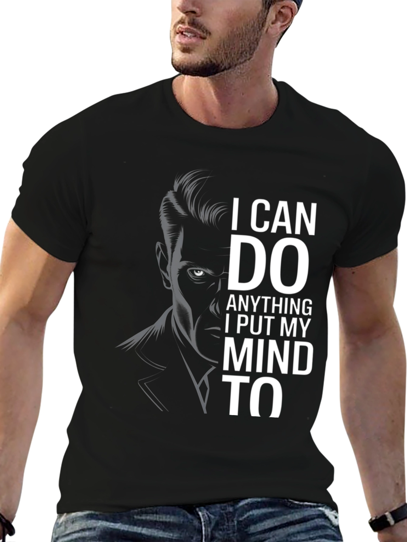 Black I Can Do Anything T-Shirt - Black Graphic Tee view 6