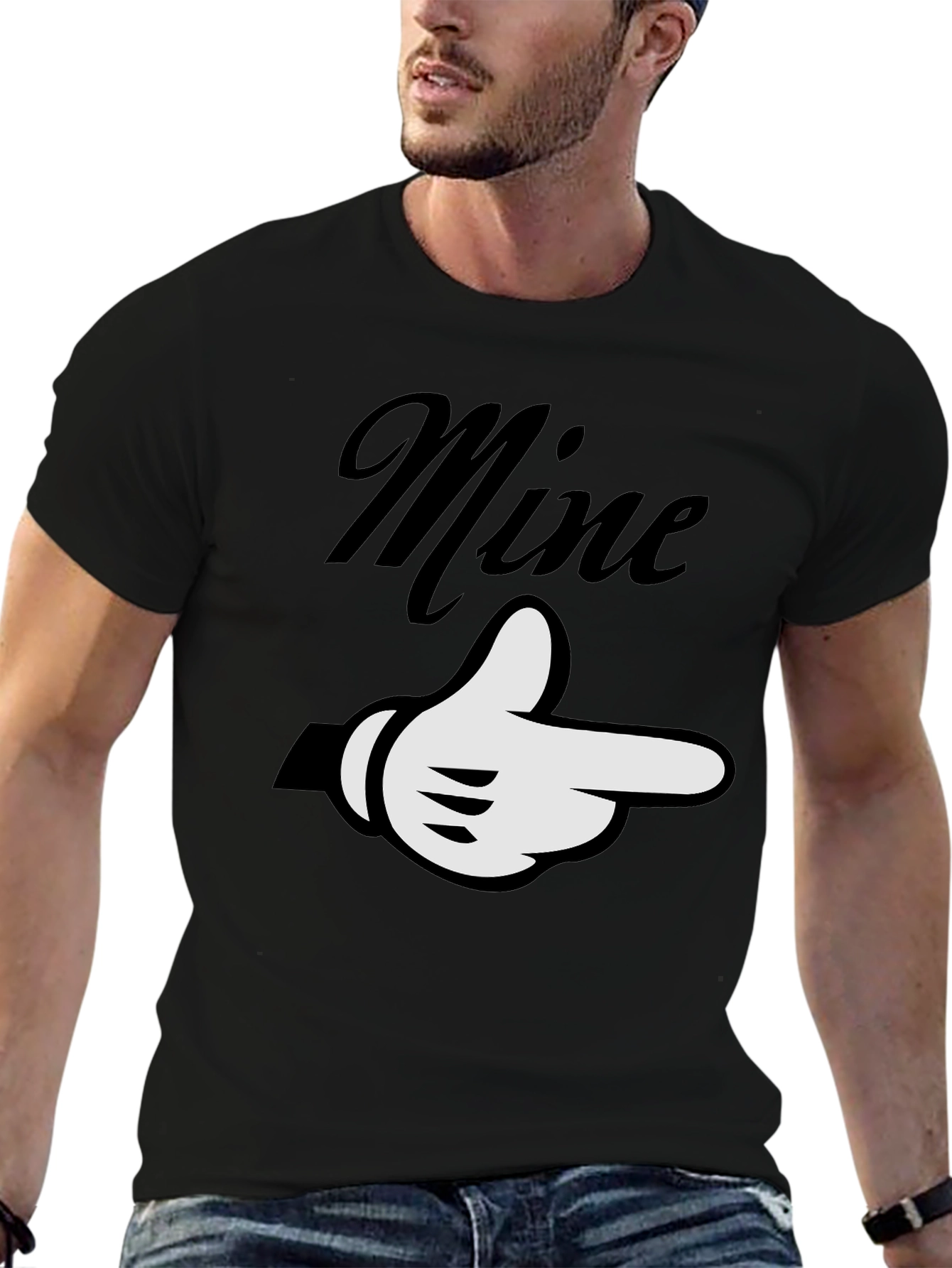 Black Mine Pointing Hand Graphic Tee - Unisex Soft Cotton view 6