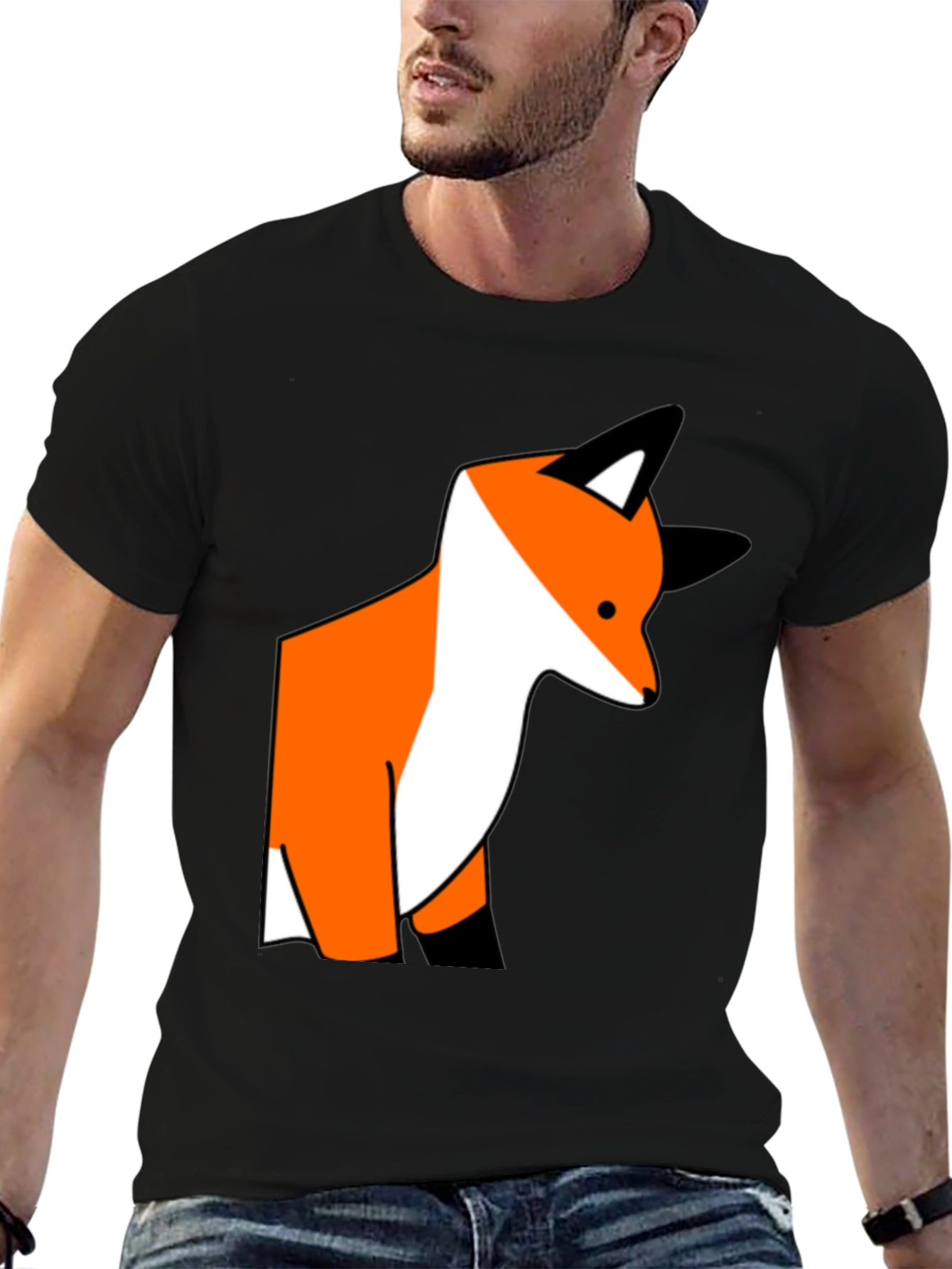 Black Fox Graphic Print Black T-Shirt view 6