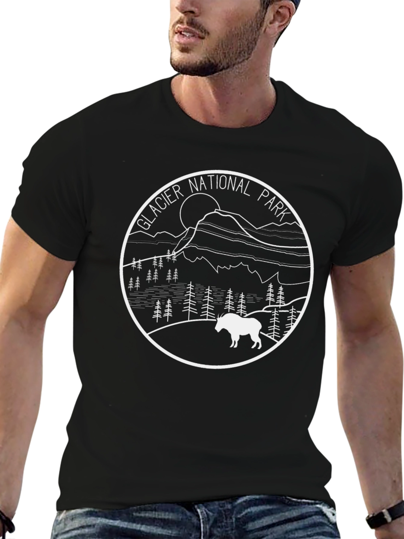 Black Glacier National Park Black T-Shirt view 6