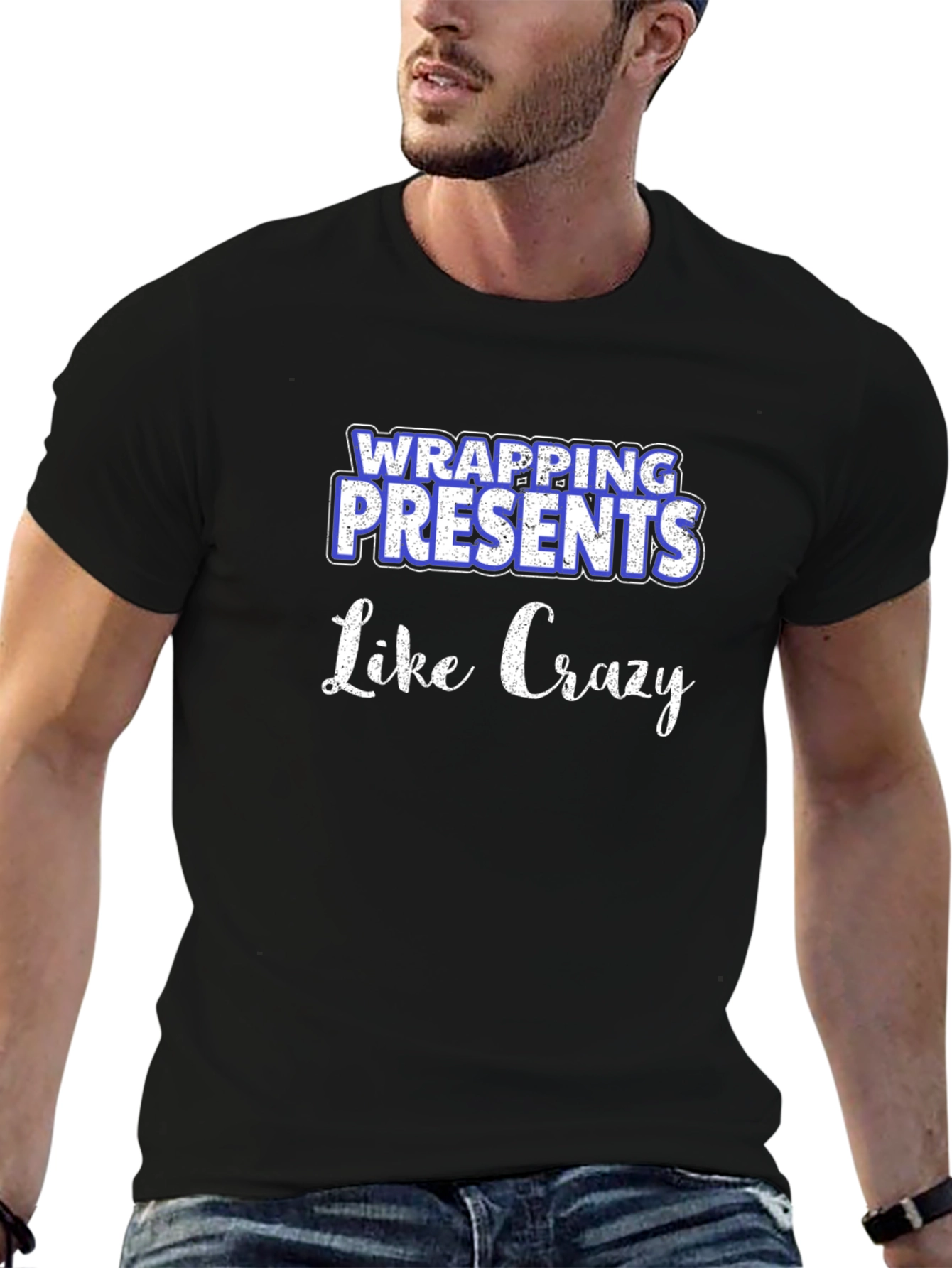 Black Wrapping Presents Like Crazy Graphic Tee view 6