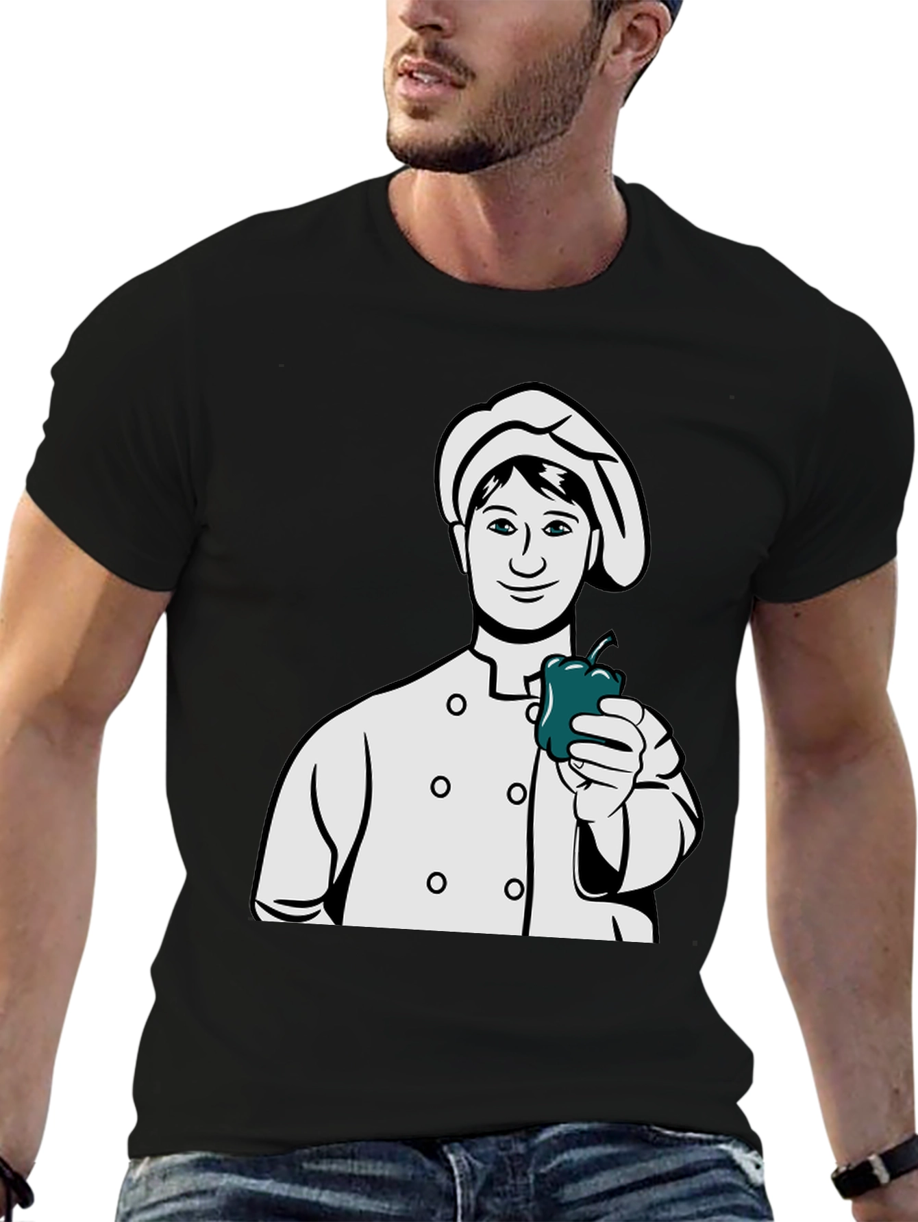 Black Chef Pepper Graphic T-Shirt view 6
