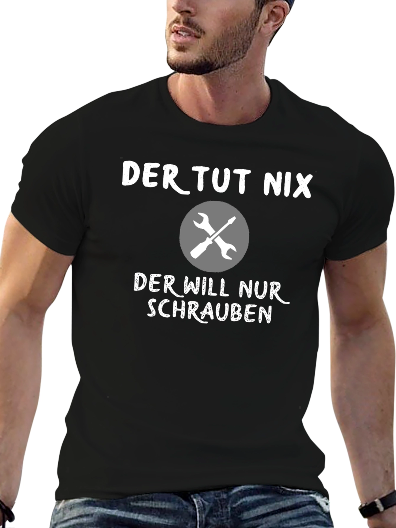 Black Der Tut Nix Schrauben T-Shirt view 6