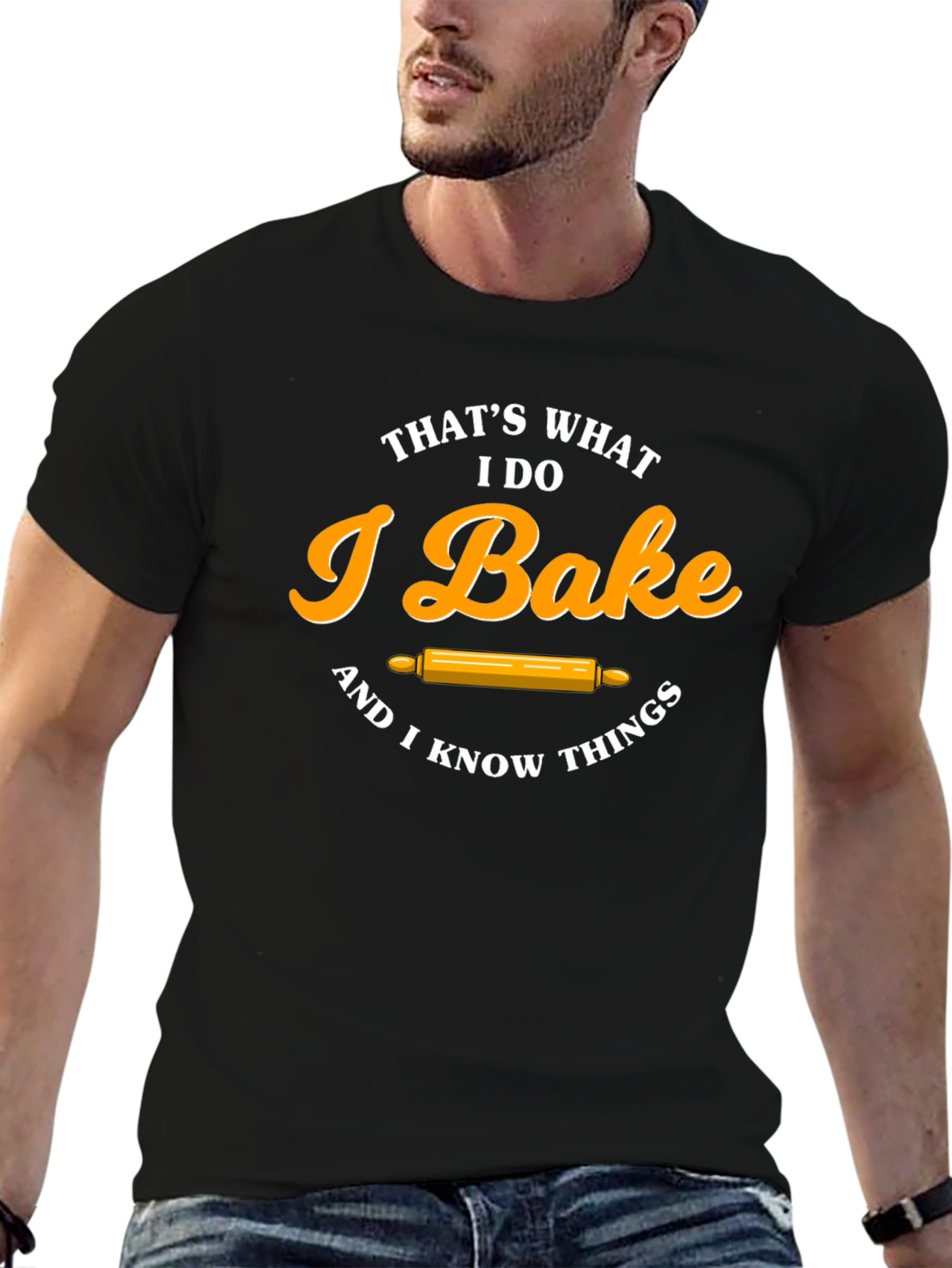 Black I Bake & I Know Things T-Shirt Funny Baker Tee view 6