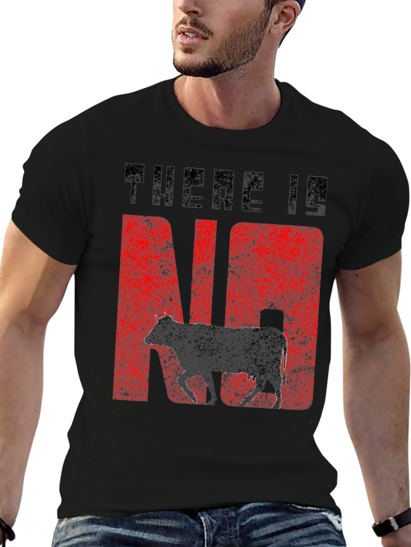 Black There Is No Cow Funny Graphic Tee view 6