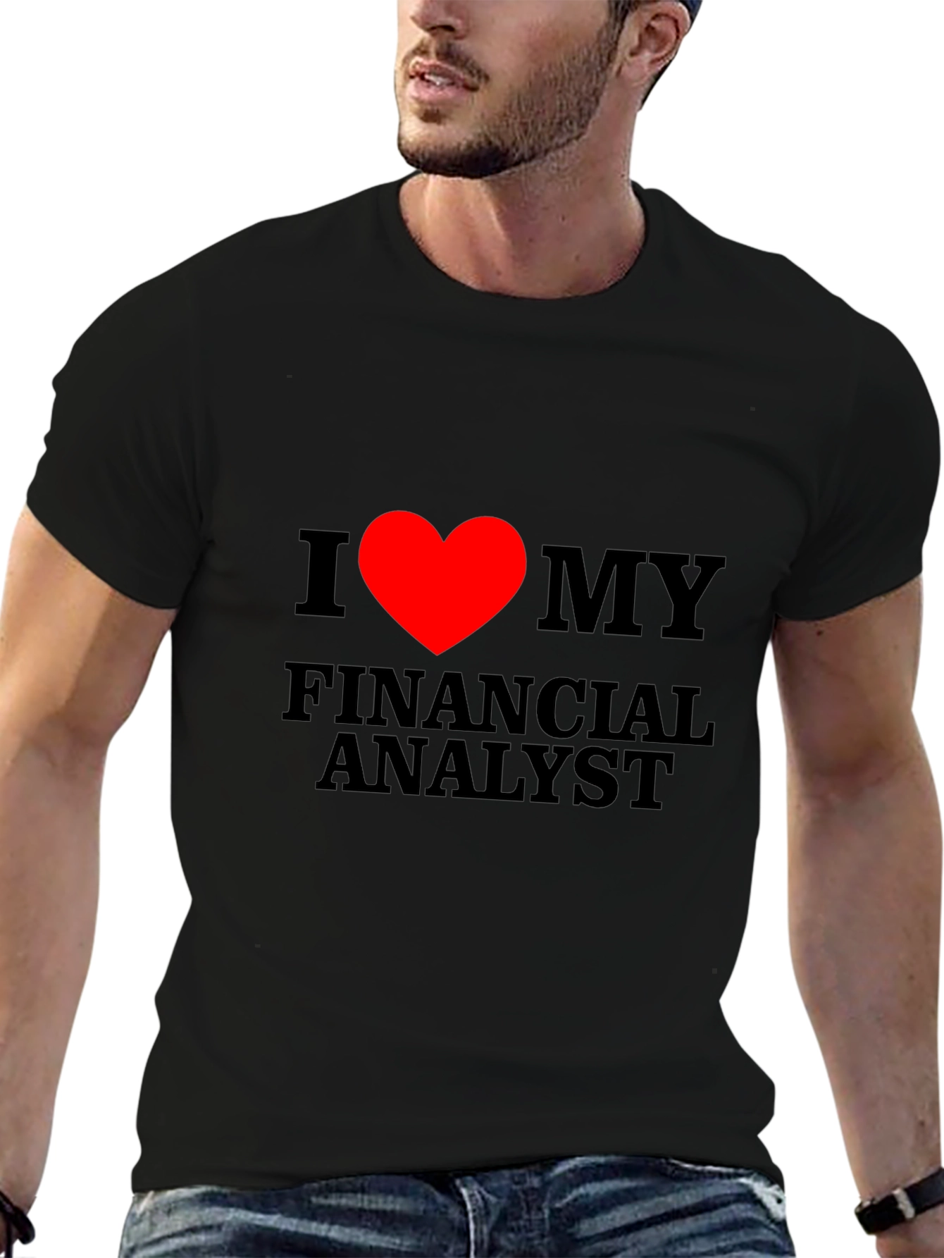 Black I Heart My Financial Analyst T-Shirt view 6