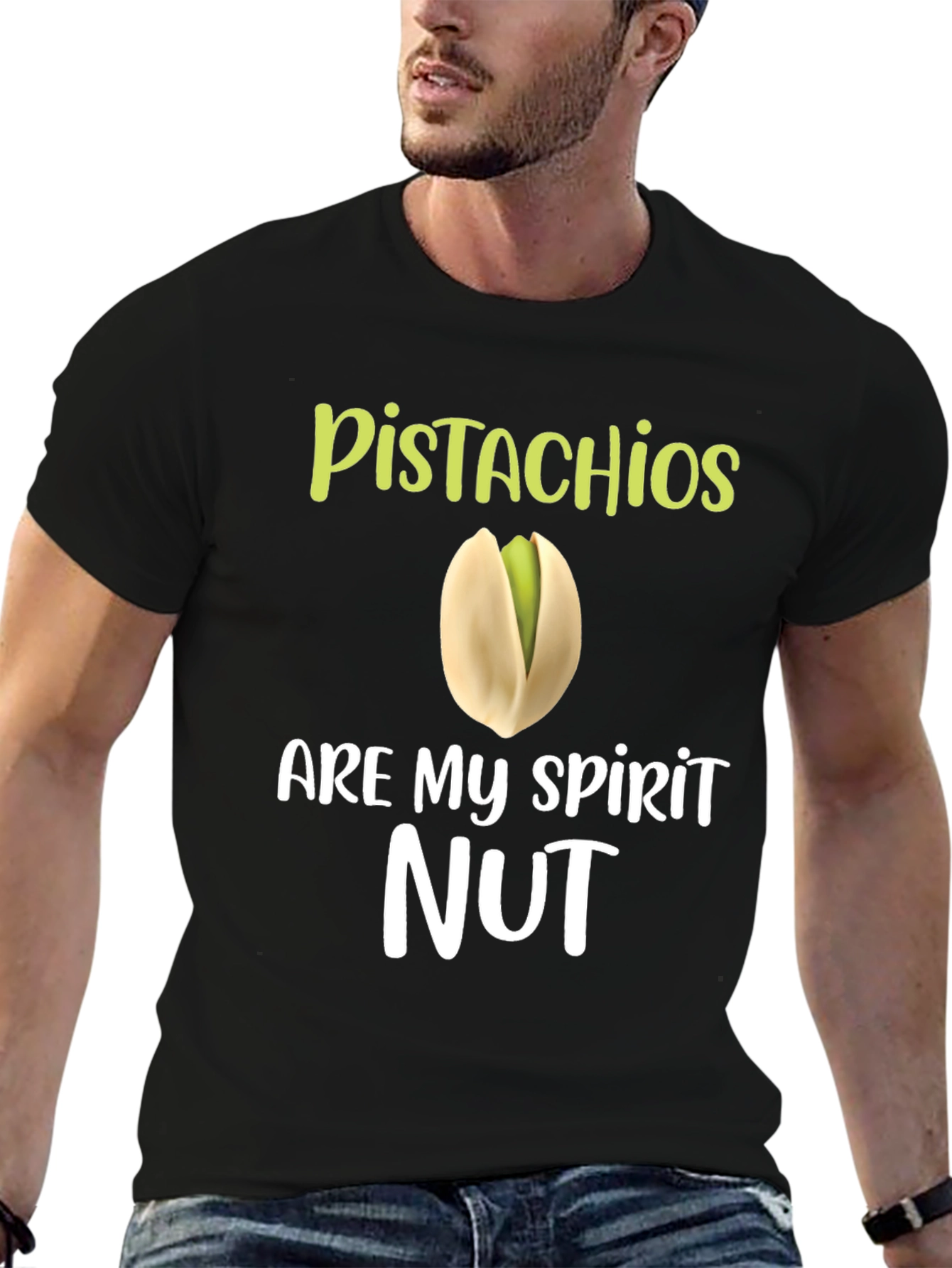 Black Pistachios Are My Spirit Nut Graphic T-Shirt view 6