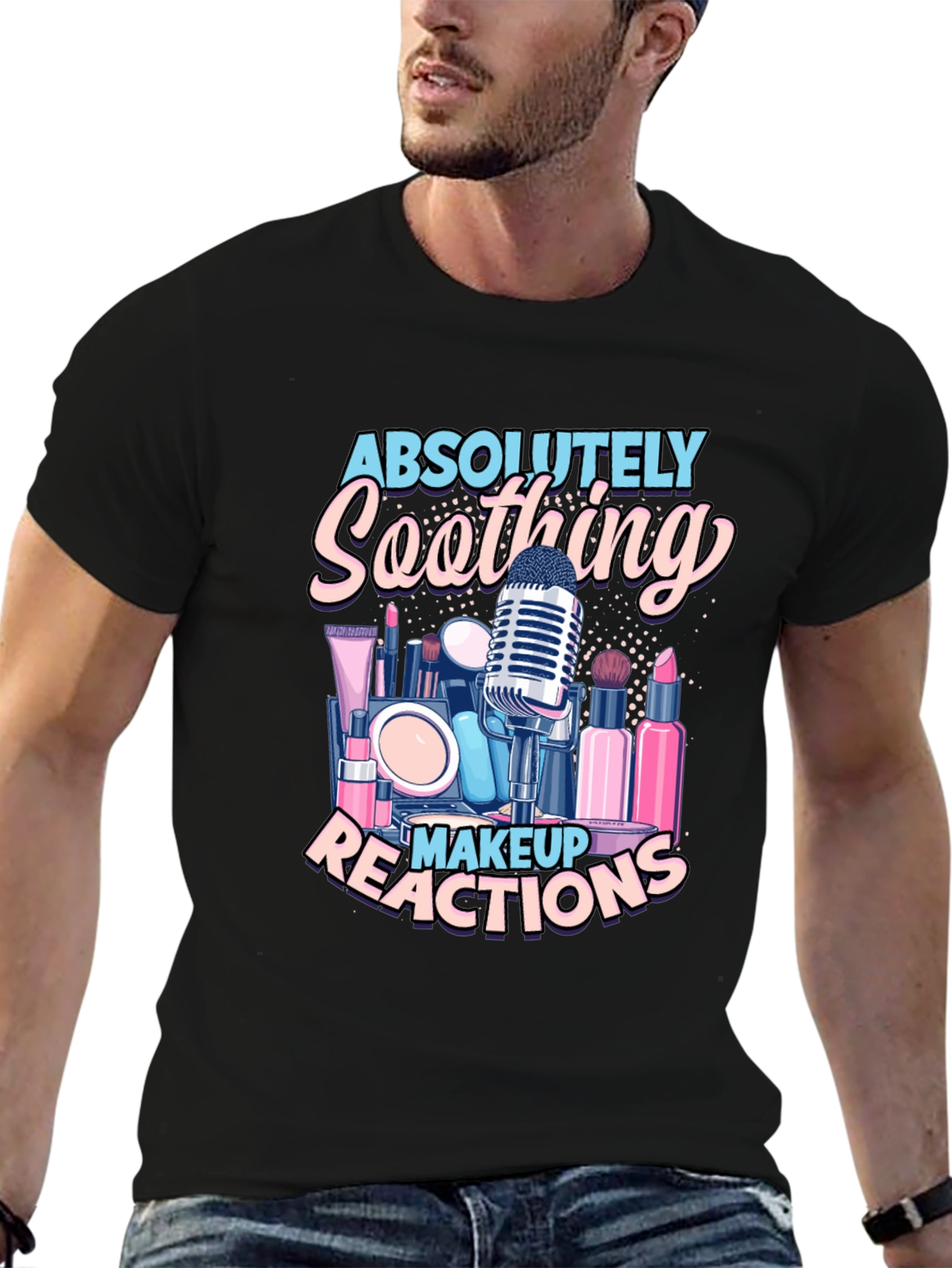 Black Soothing Makeup Reactions T-Shirt view 6