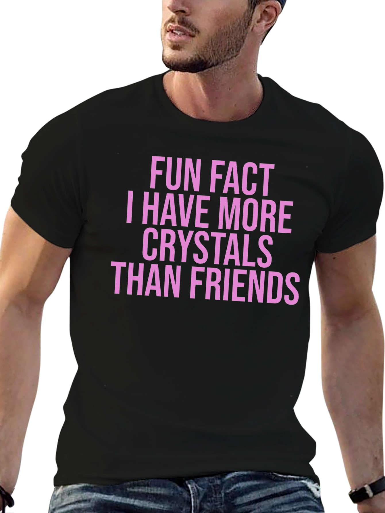 Black Fun Fact Crystals Graphic Tee view 6