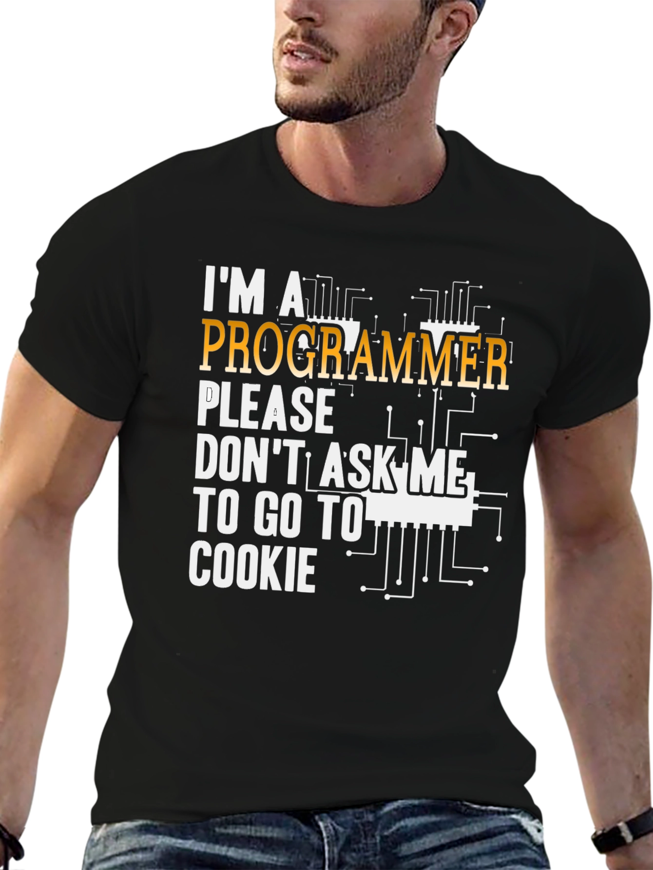 Black I'm a Programmer Graphic T-Shirt view 6