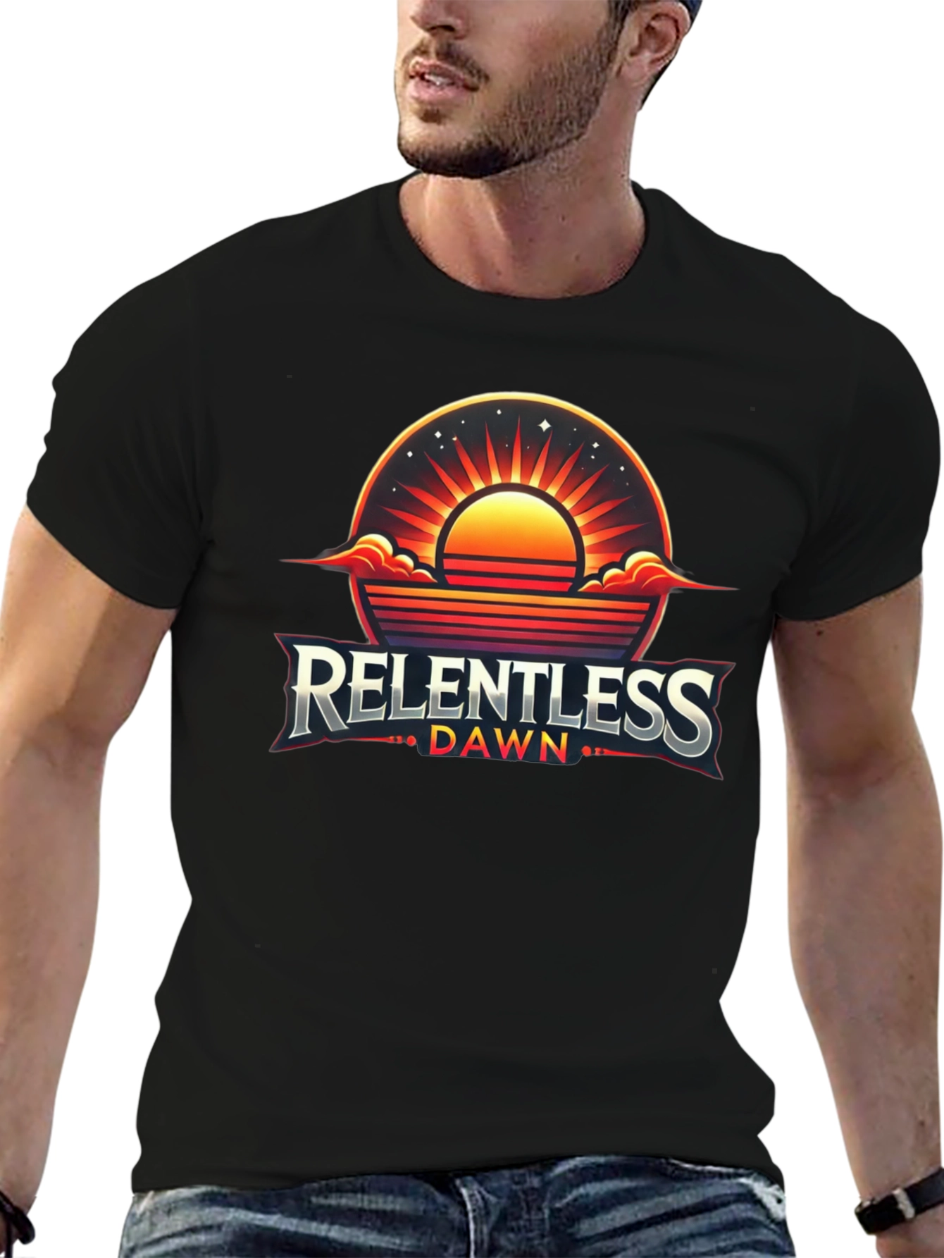 Black Relentless Dawn Graphic Tee - Premium Cotton Blend view 6