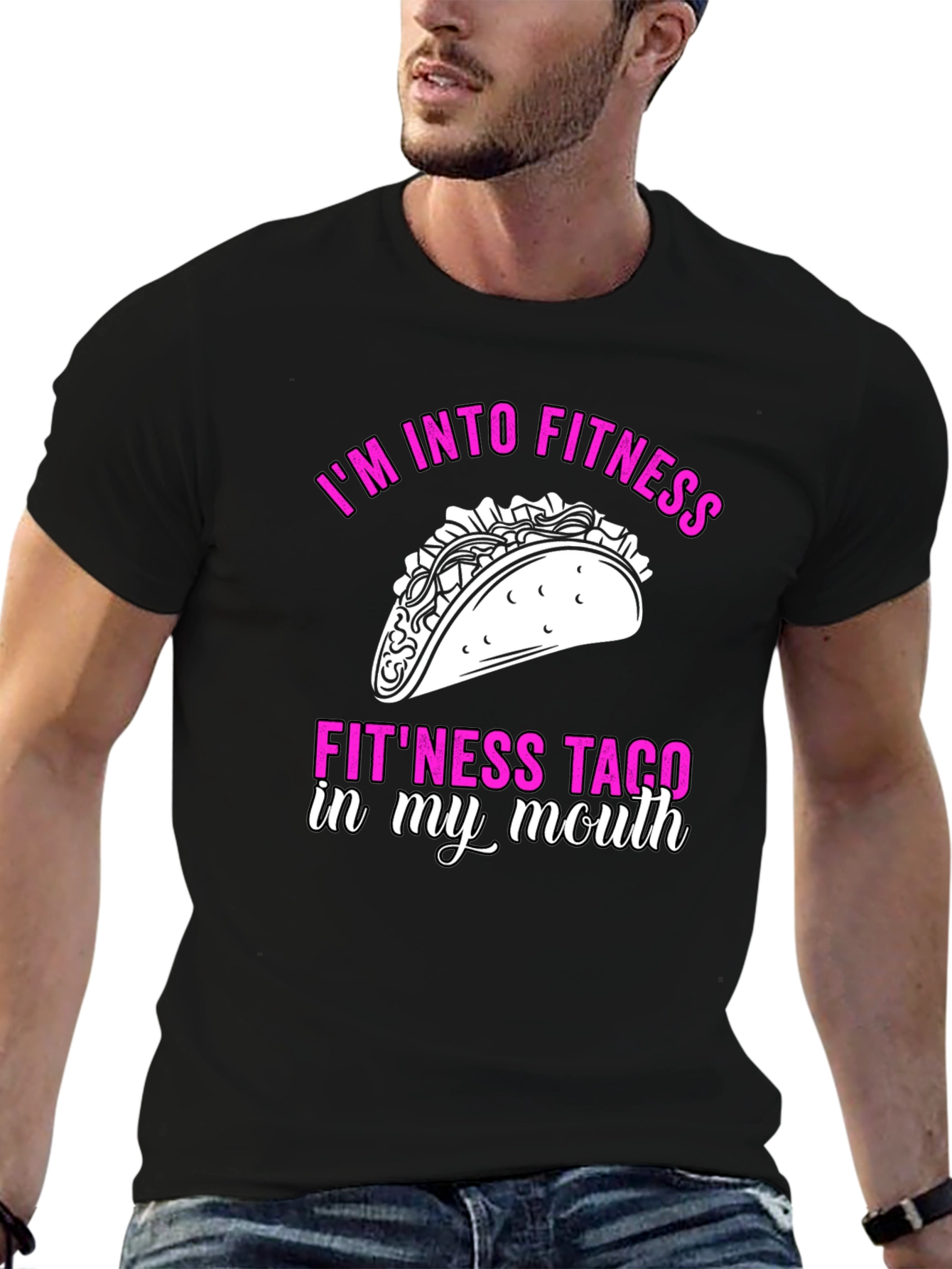 Black Fitness Taco T-Shirt - Funny Workout Tee view 6