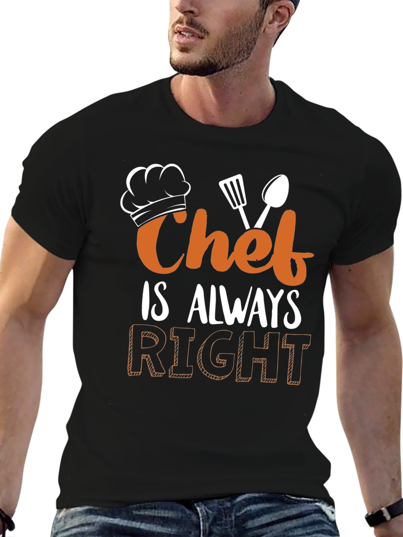 Black Chef Is Always Right Graphic Tee view 6