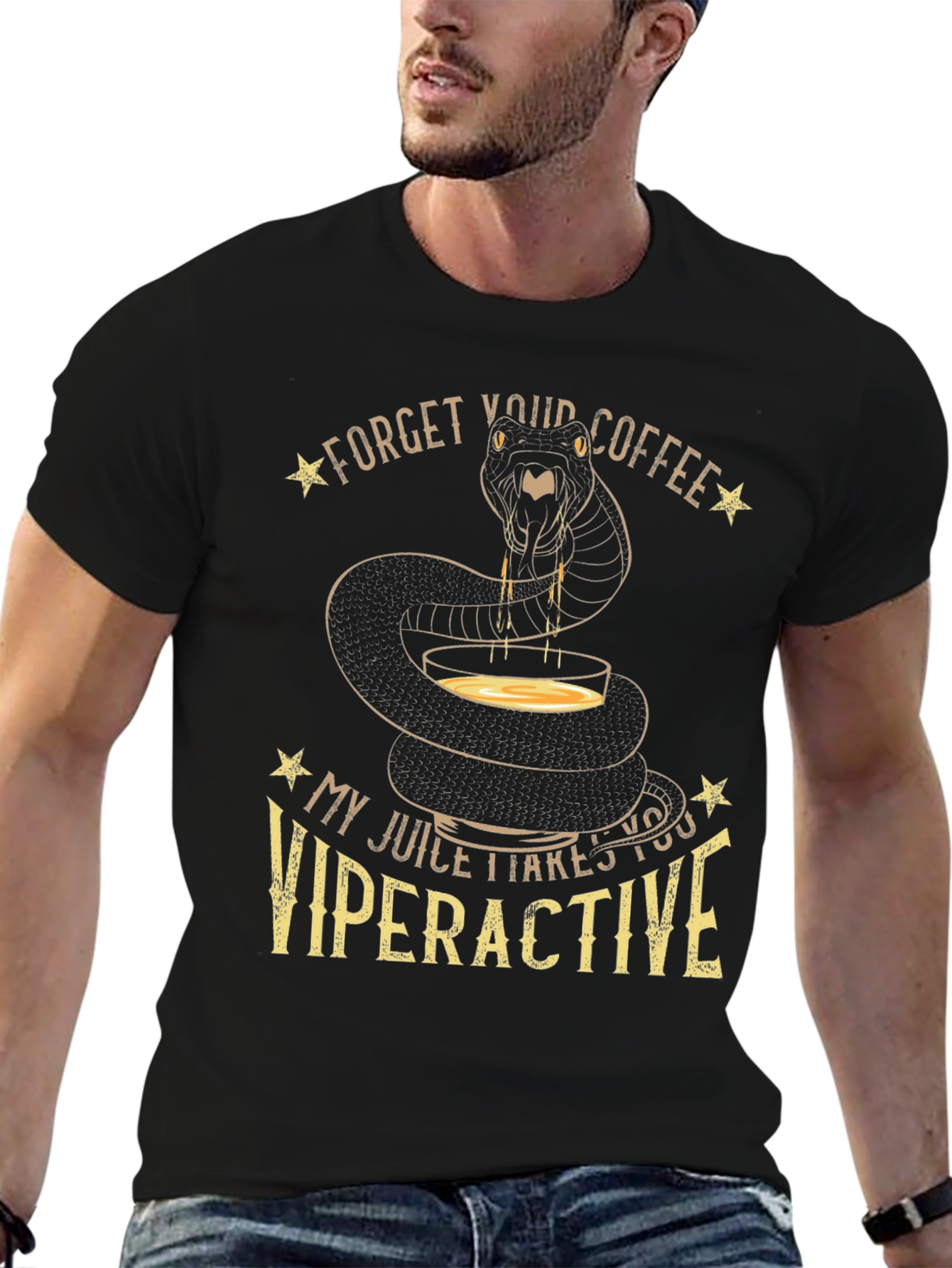 Black Viperactive T-Shirt - Snake Juice, Forget Coffee view 6