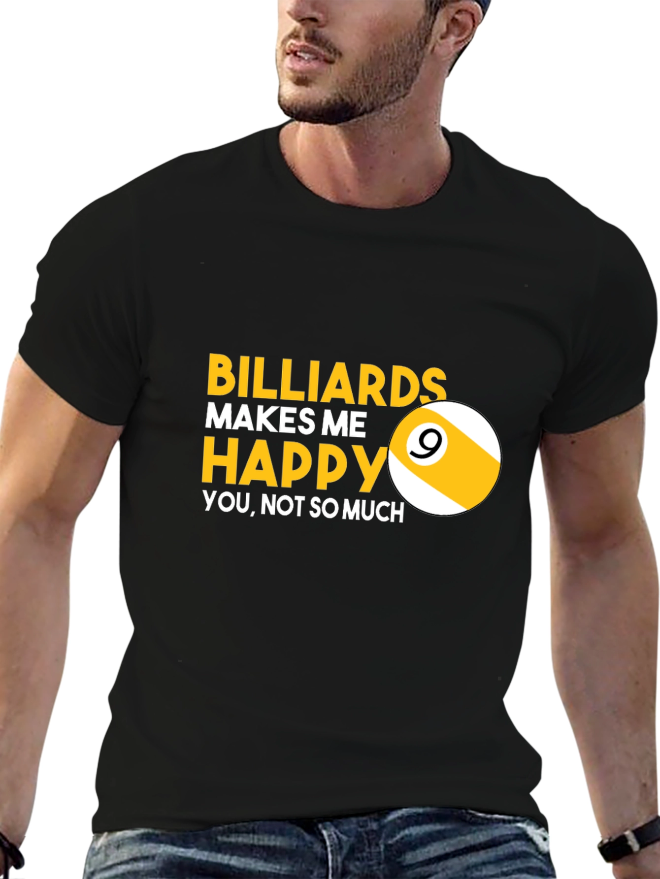 Black Billiards Makes Me Happy T-Shirt view 6