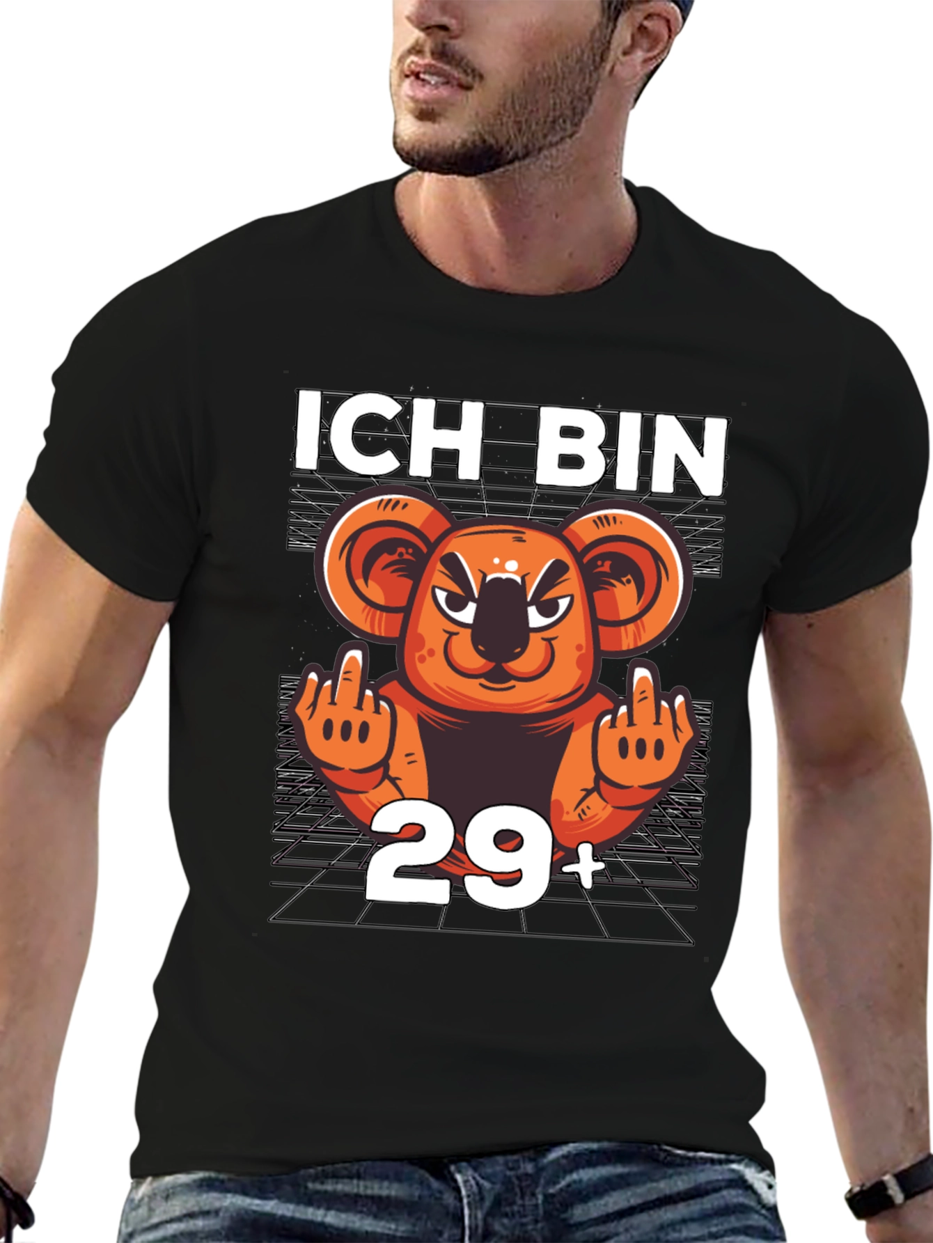 Black Ich Bin 29+ Koala T-Shirt view 6