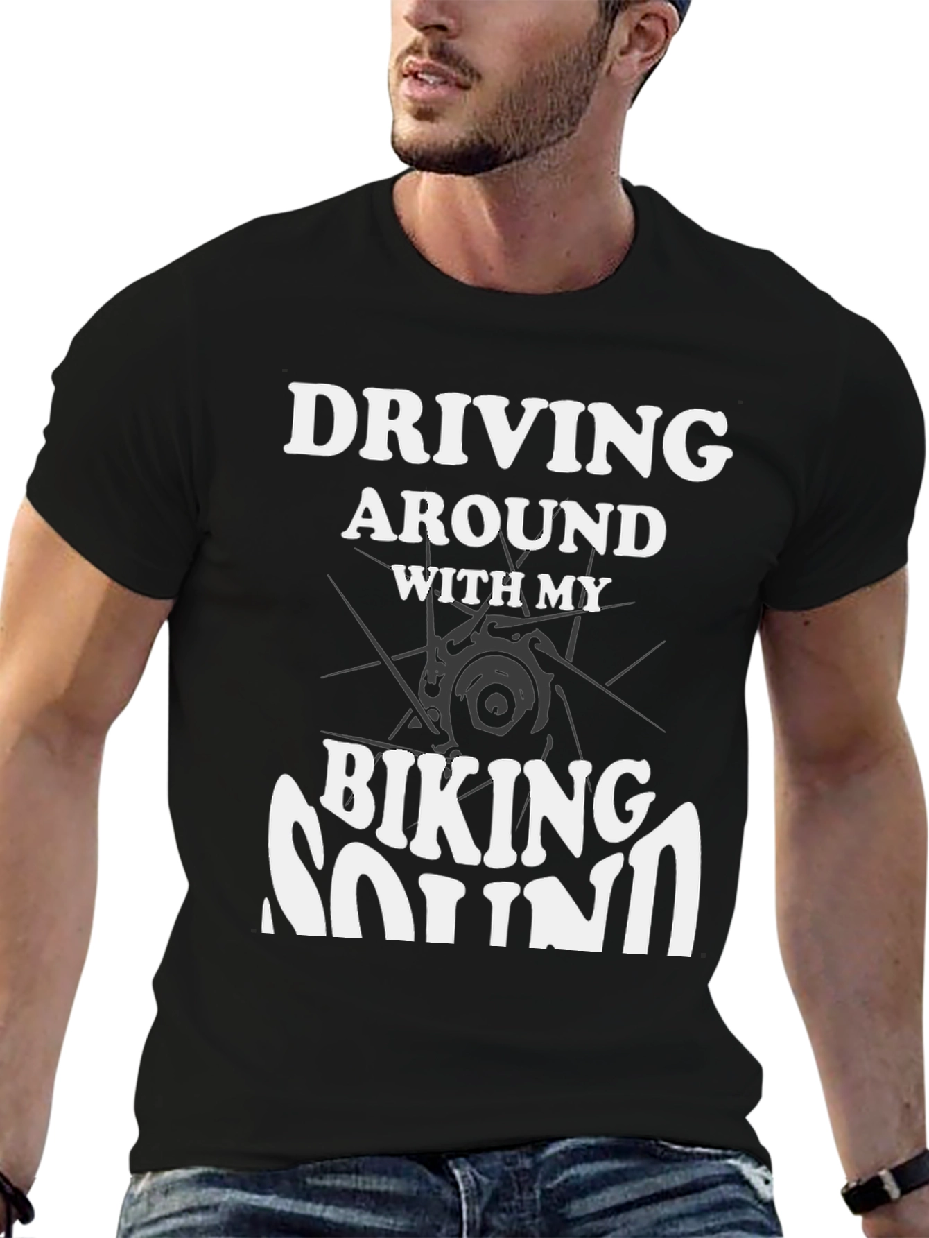 Black Biking Sound Black Graphic Tee view 6