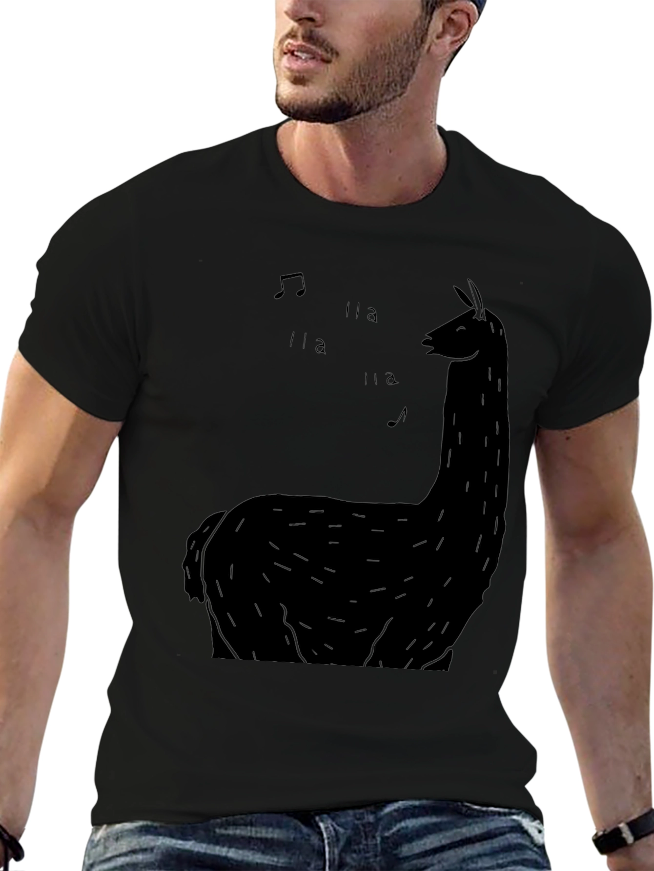 Black Llama Music Graphic Tee view 6