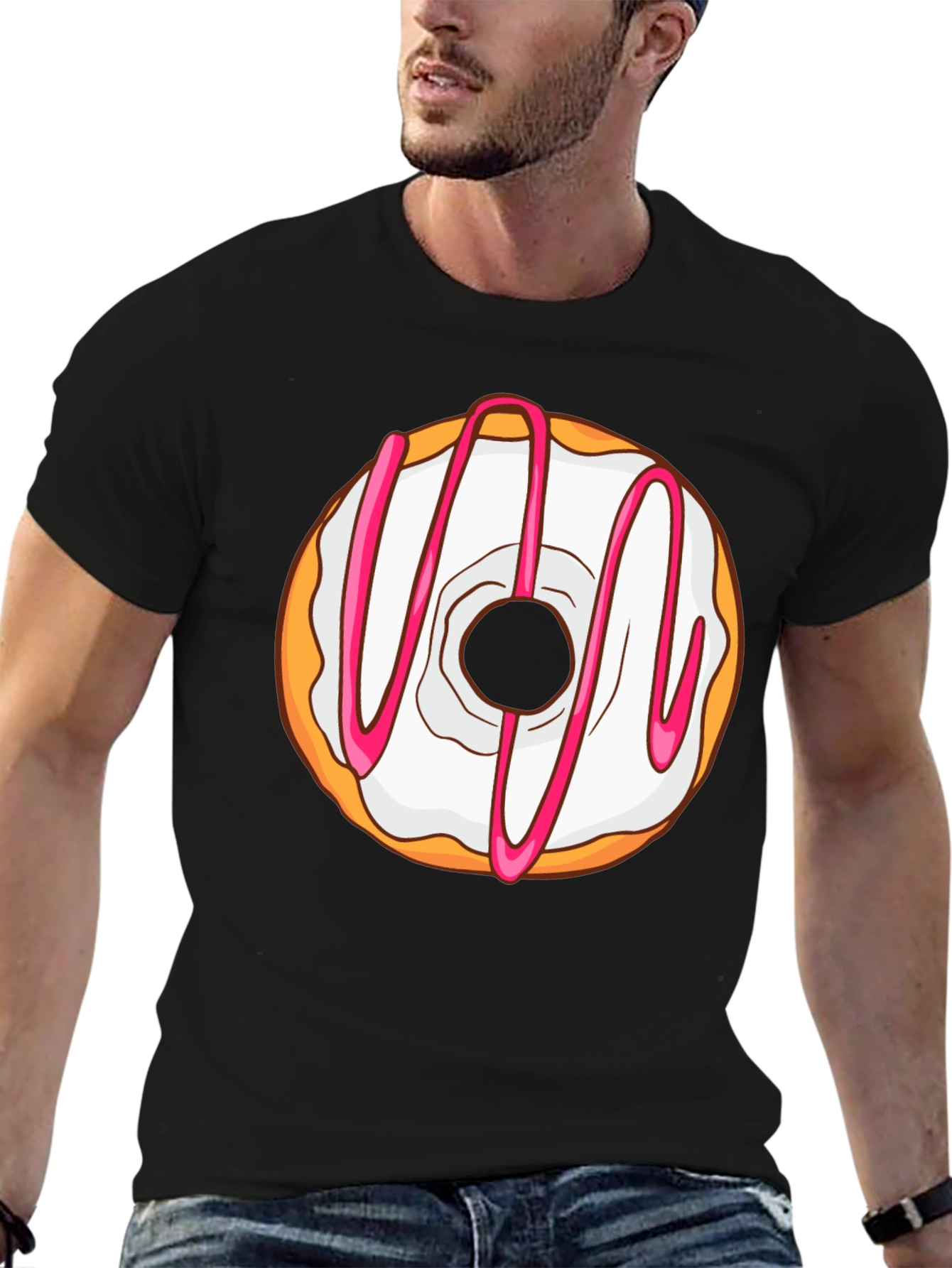 Black Donut Graphic Tee - Sweet Treat T-Shirt view 6