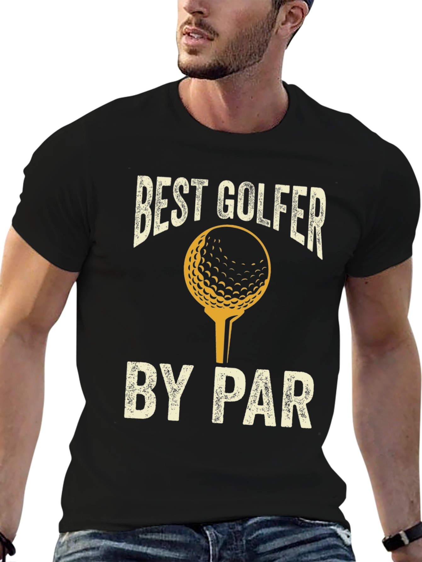 Black Best Golfer by Par T-Shirt Golf Tee view 6