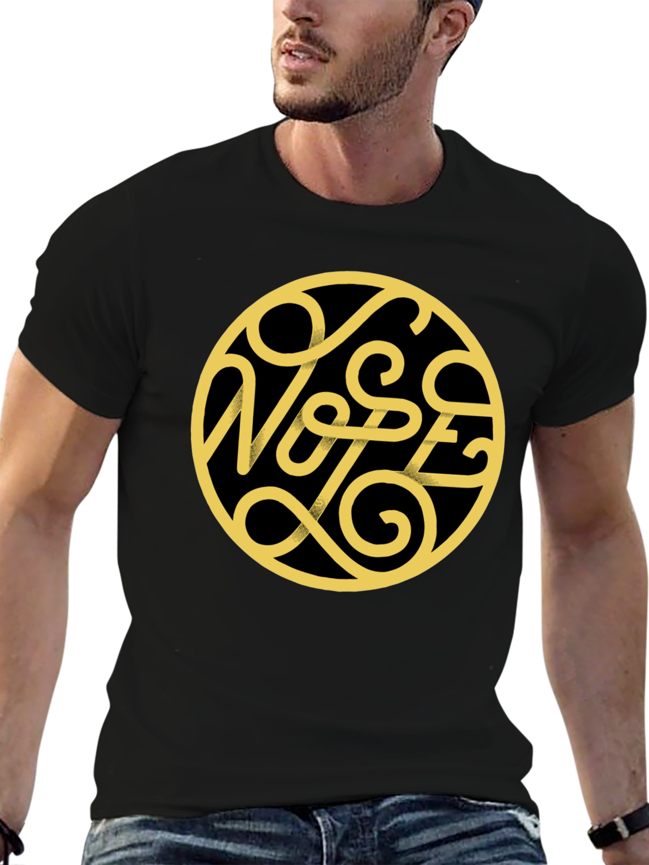 Black Nope Graphic Print Black T-Shirt view 6