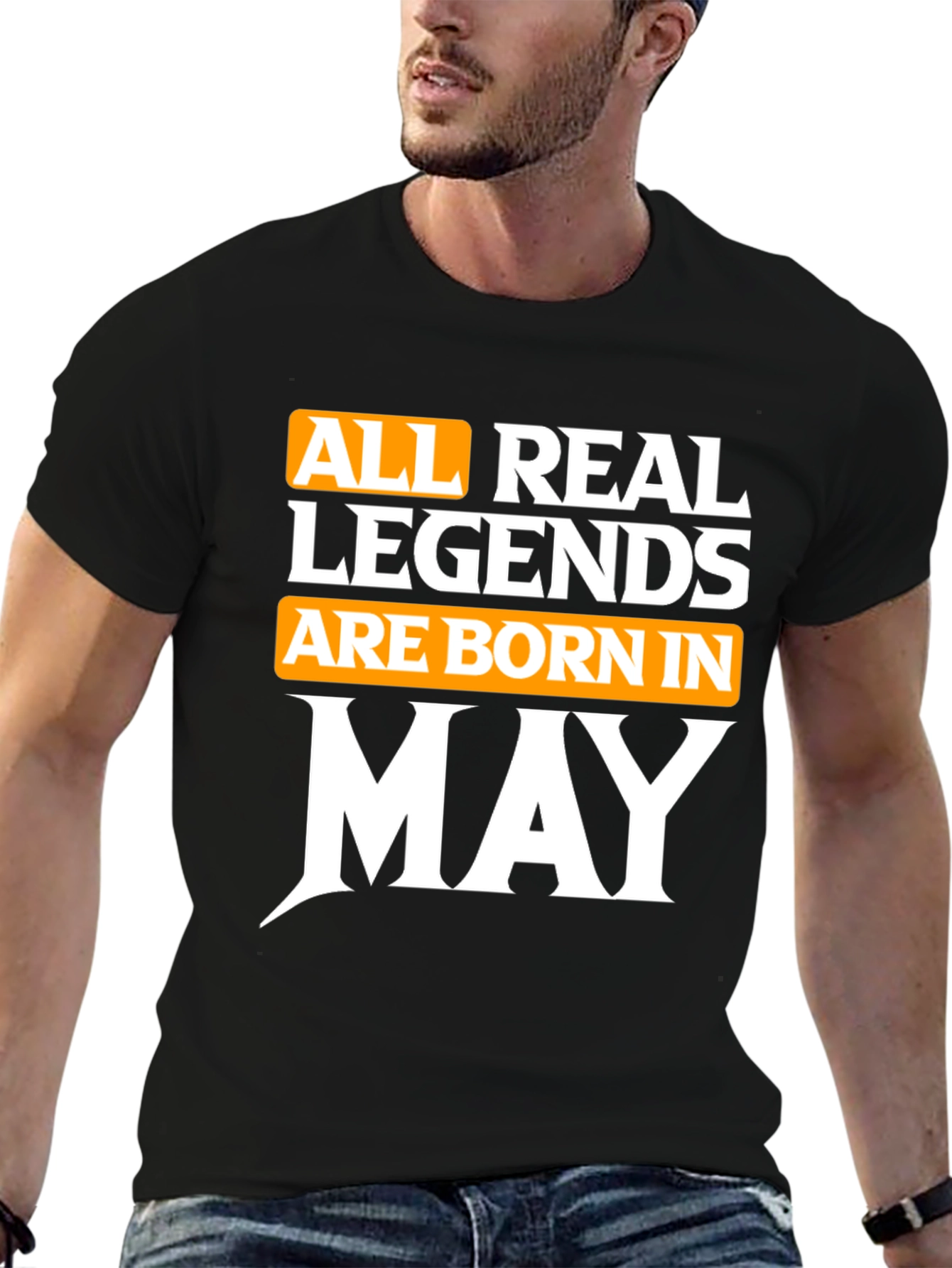 Black Born in May Legend T-Shirt view 6