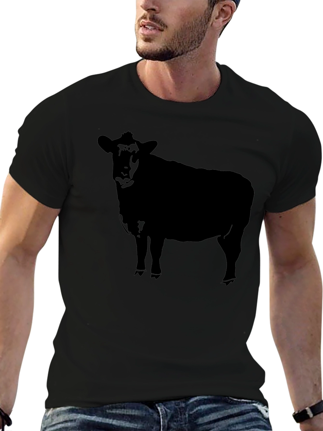 Black Black Cow Graphic Tee view 6