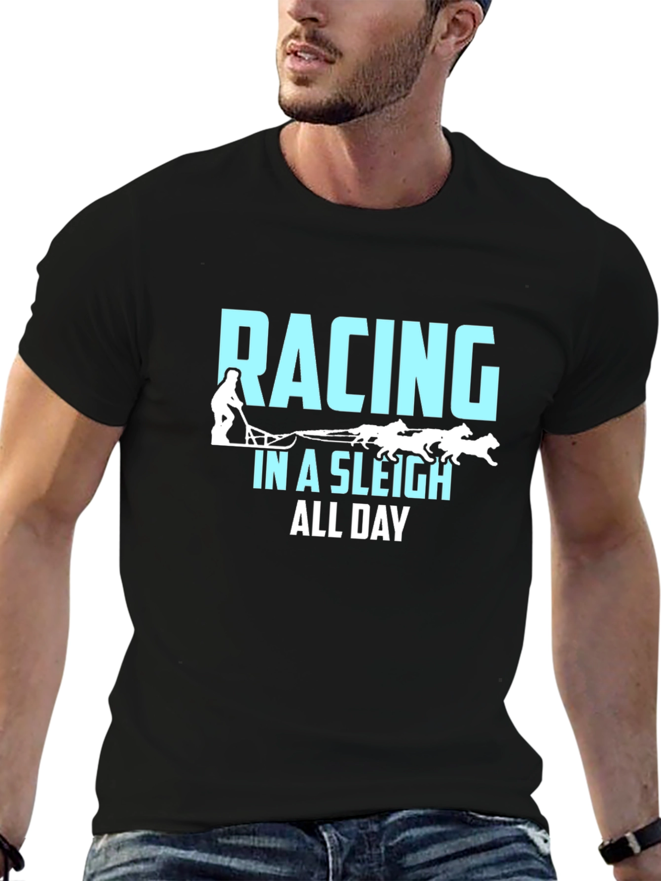 Black Racing in a Sleigh All Day Graphic Tee view 6
