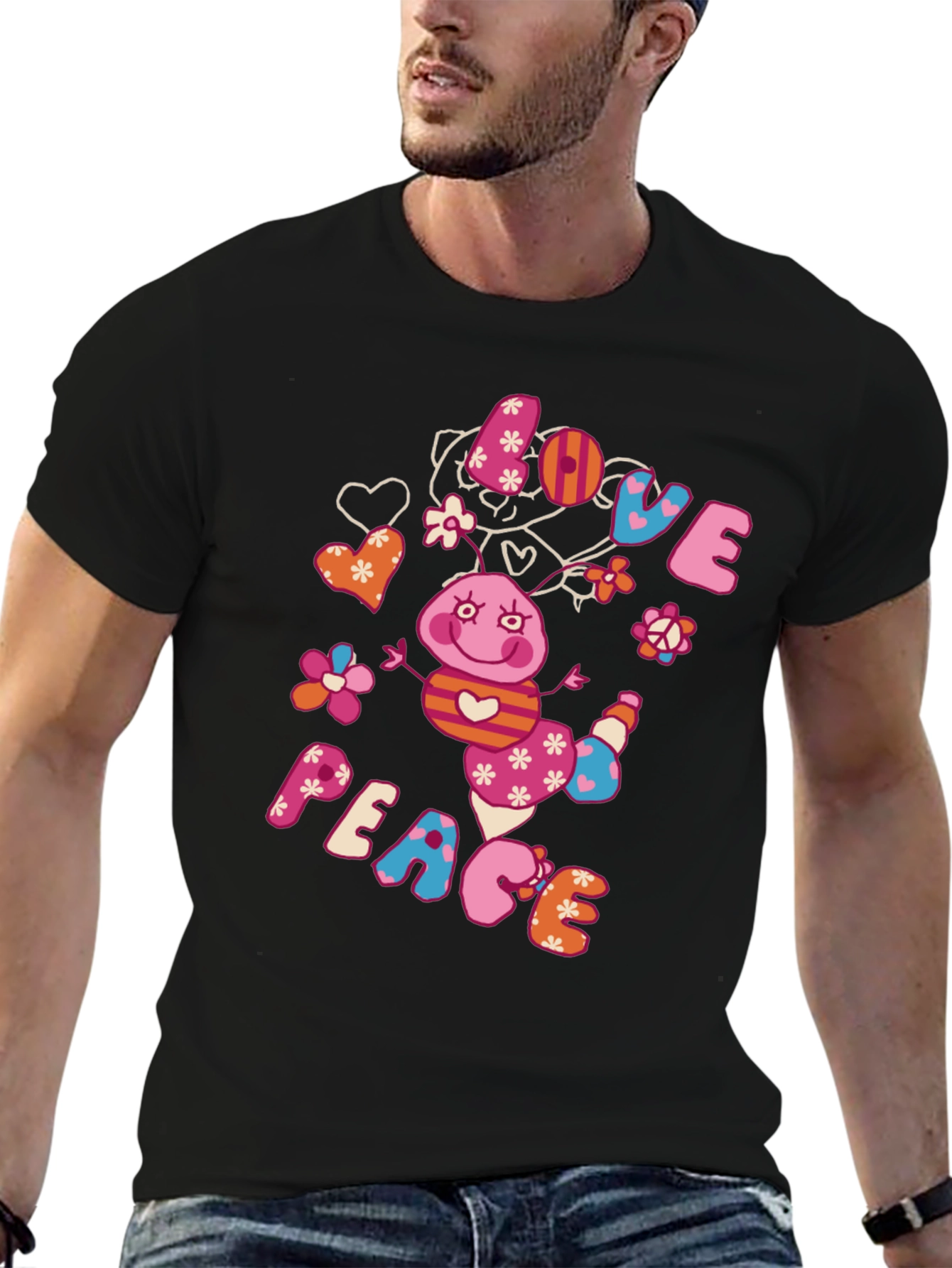 Black Love and Peace Graphic Tee view 6