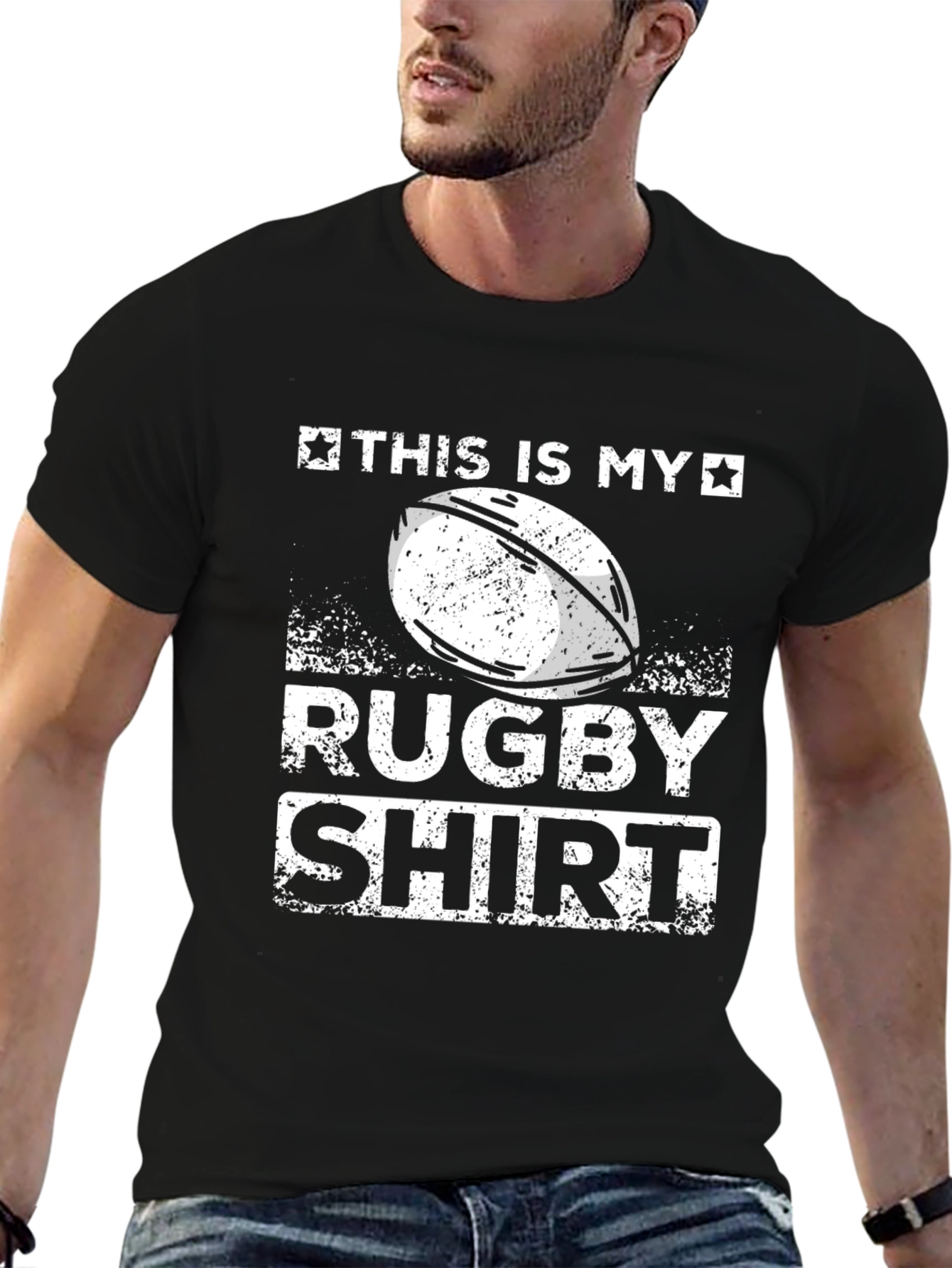 Black Rugby Shirt - This Is My Rugby Shirt T-Shirt view 6