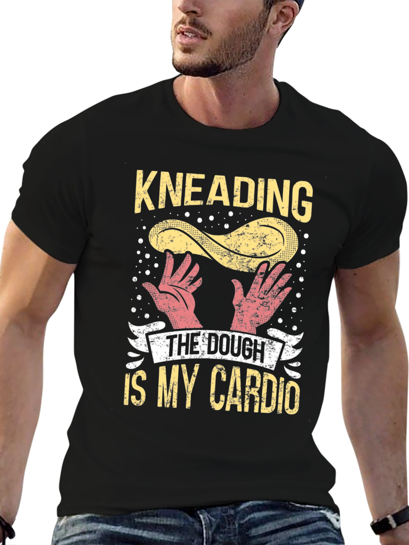 Black Kneading Dough Cardio Graphic T-Shirt view 6