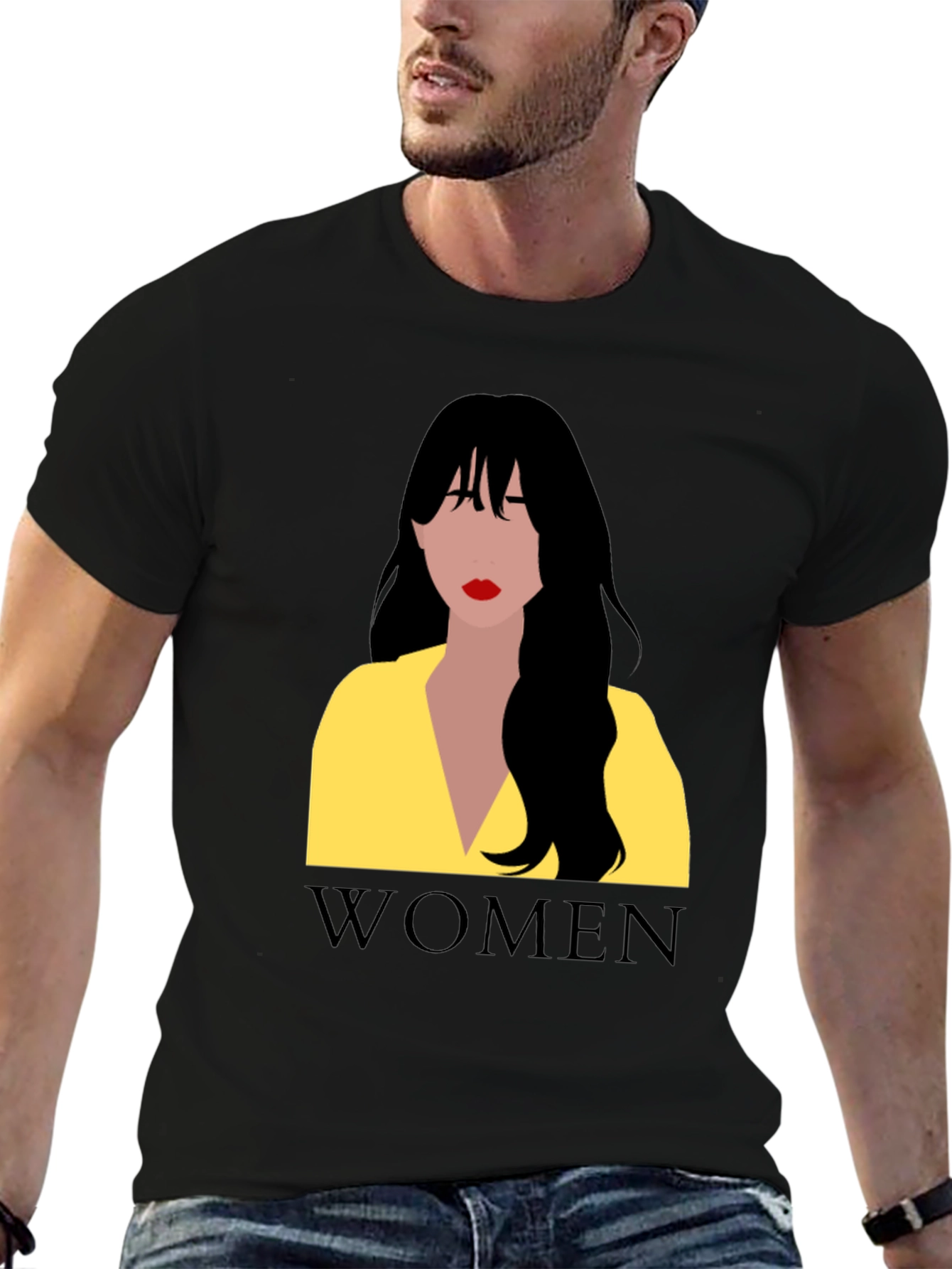 Women Graphic Tee - Black Cotton T-Shirt - 6