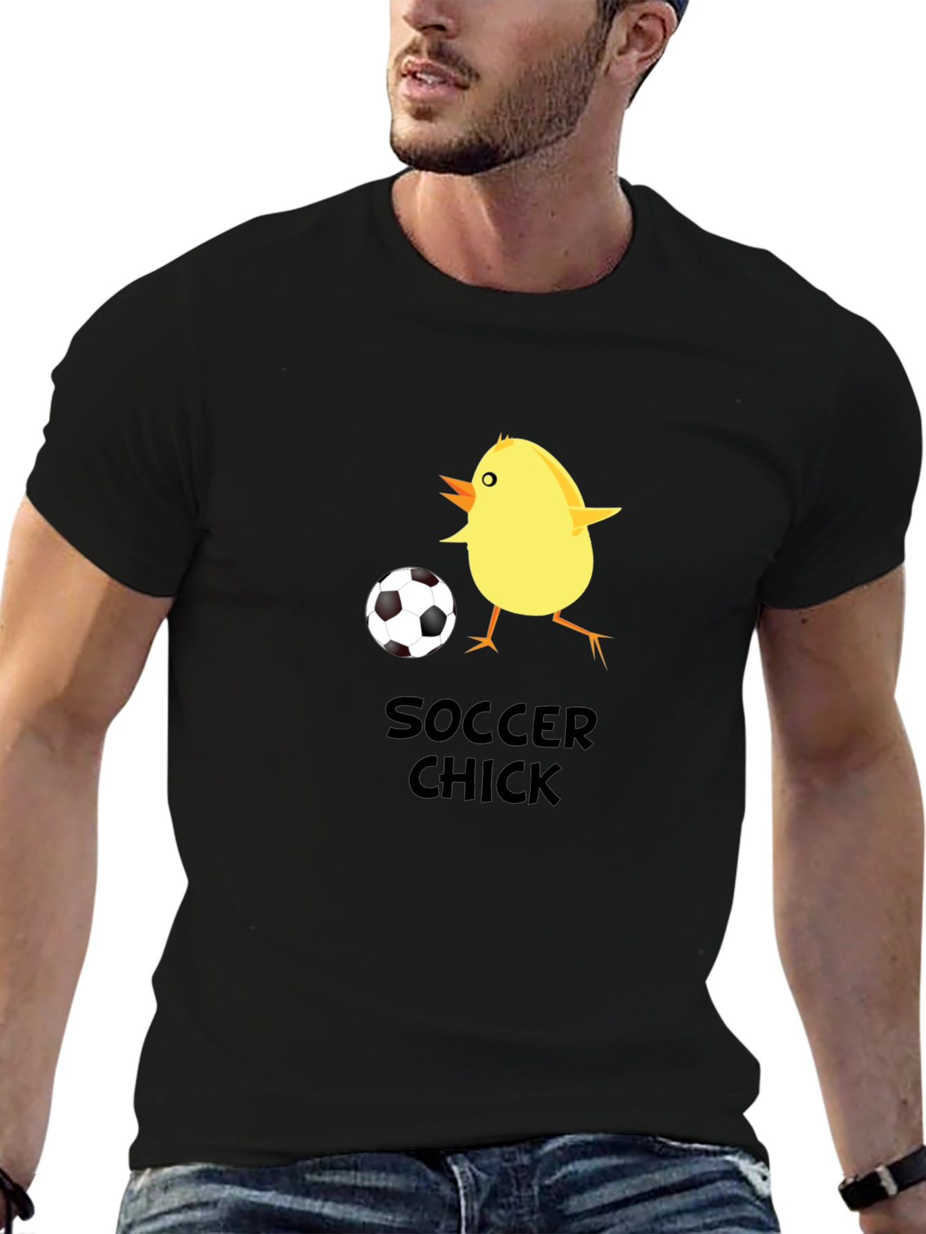 Black Soccer Chick Graphic T-Shirt view 6