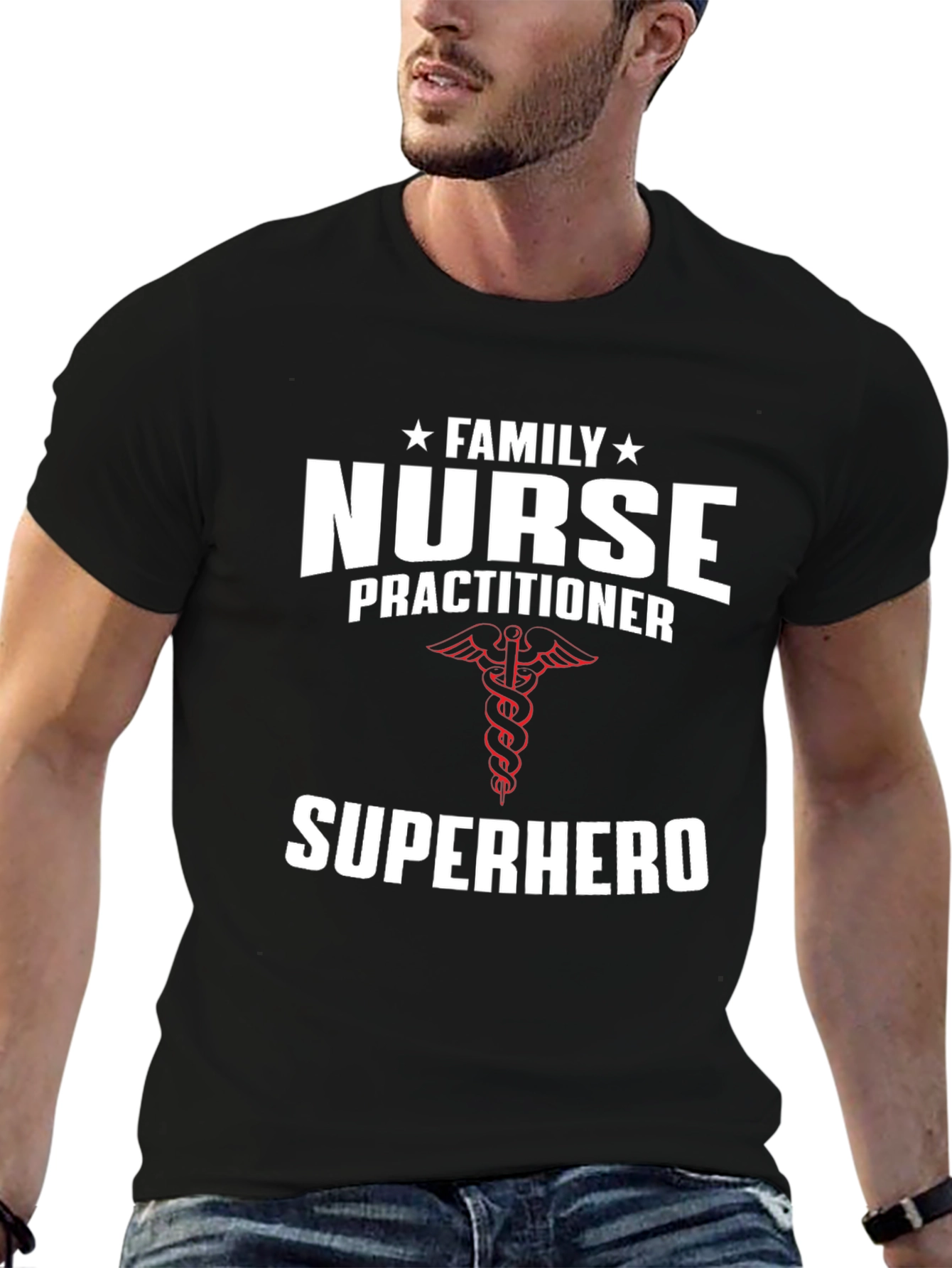 Black Family Nurse Practitioner Superhero T-Shirt view 6