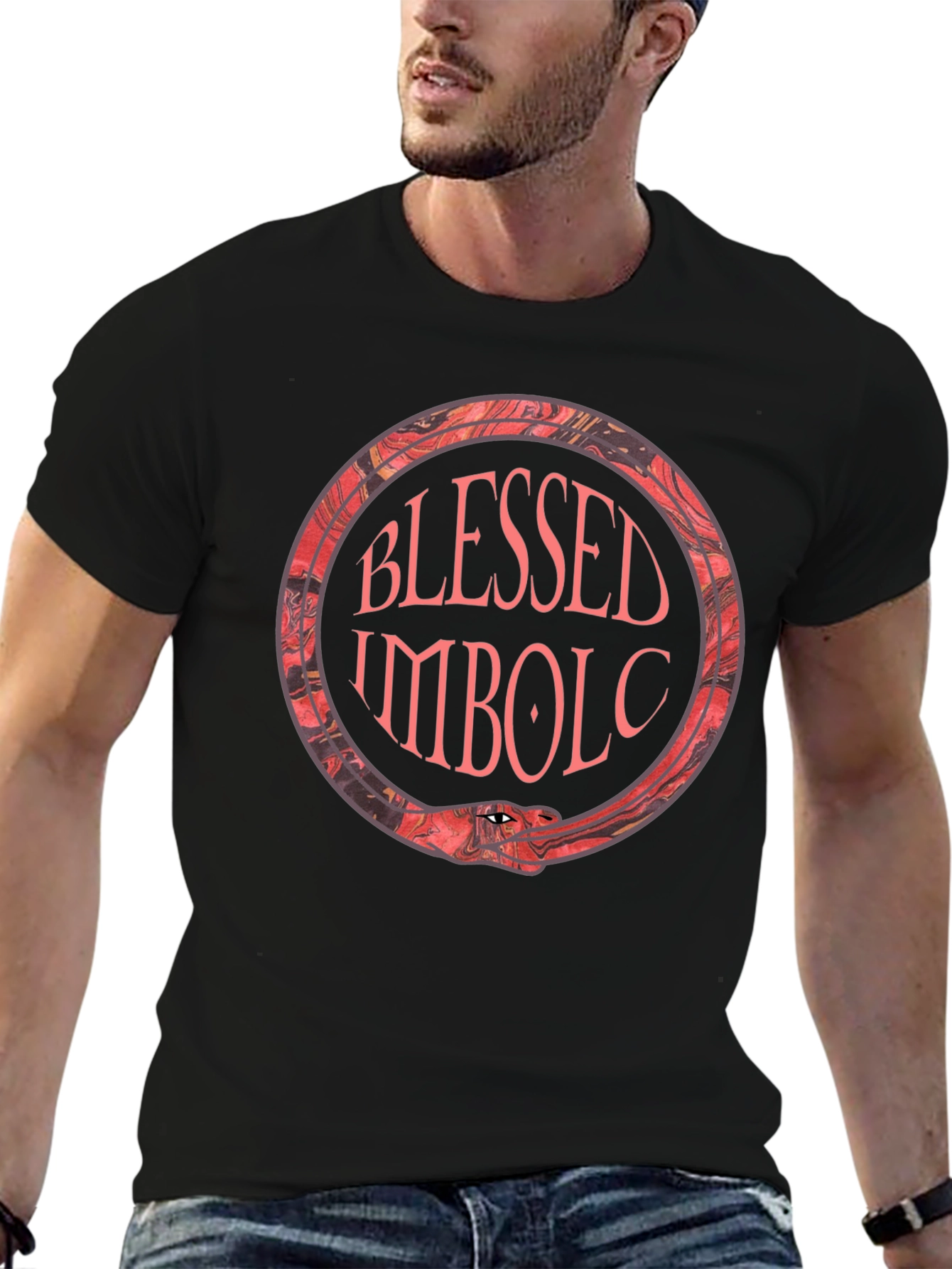 Blessed Imbolc Ouroboros T-Shirt - Pagan Snake - 6