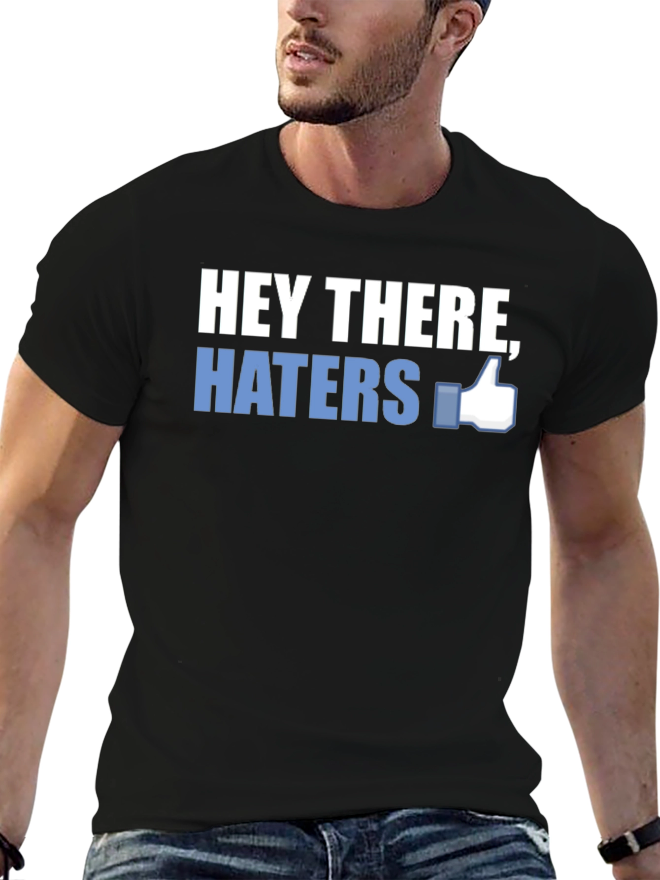 Black Hey There, Haters T-Shirt - Social Media Inspired Funny Tee view 6
