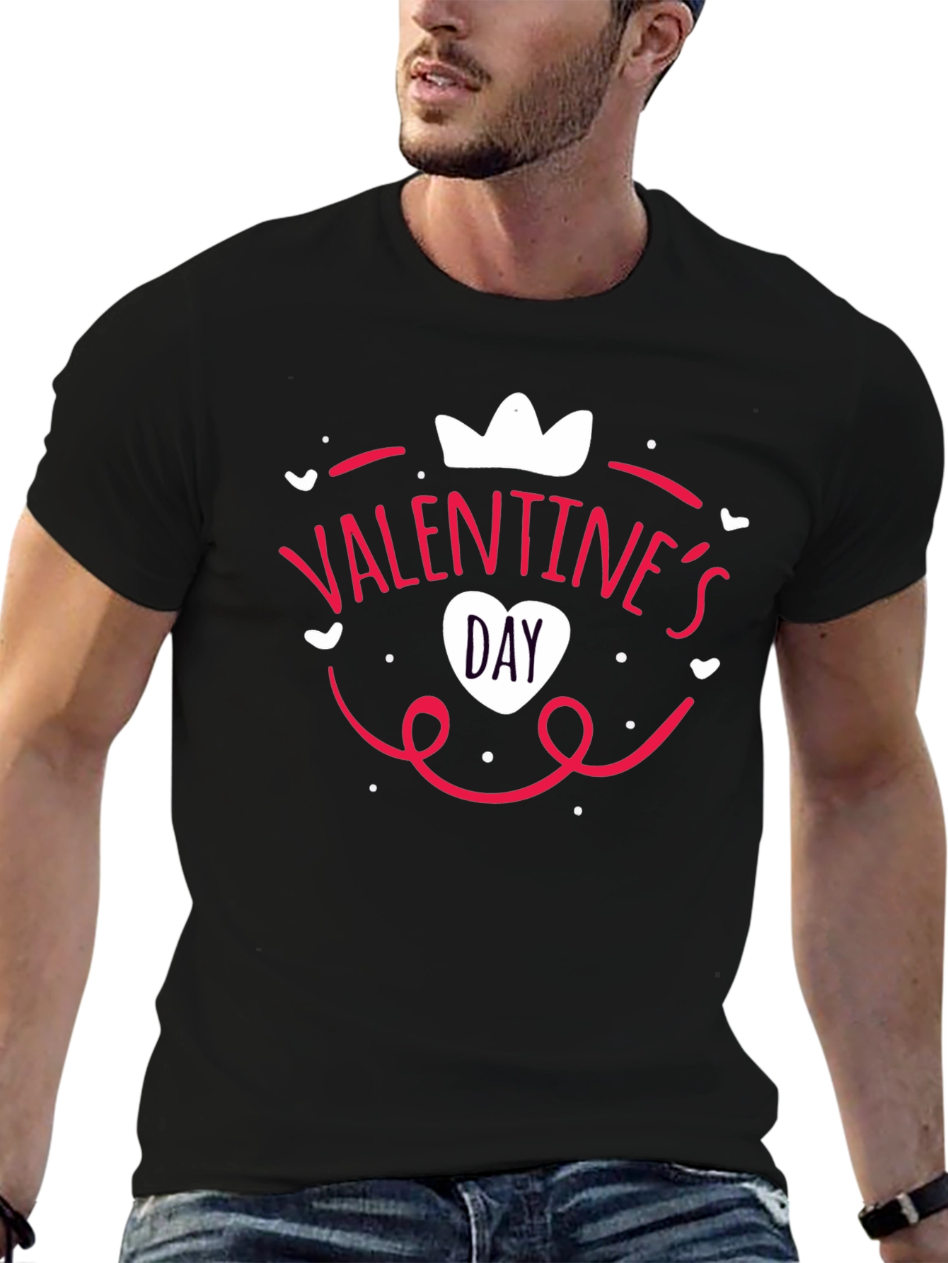 Black Valentine's Day Black T-Shirt view 6