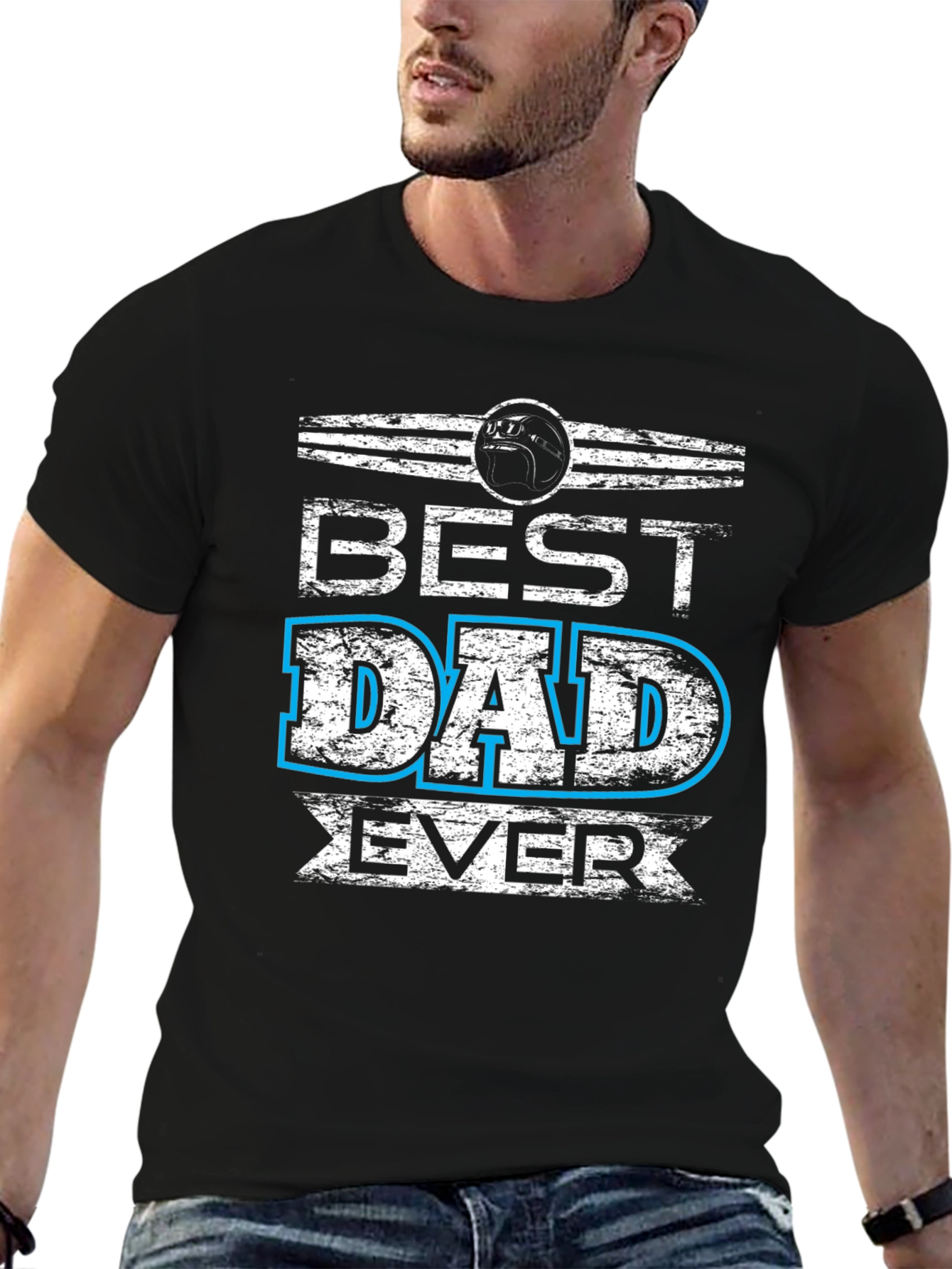Black Best Dad Ever Graphic T-Shirt view 6