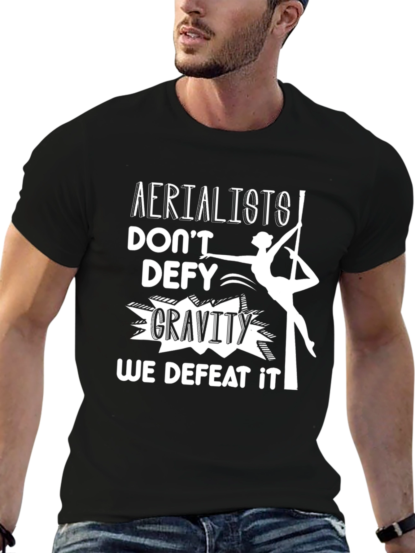 Black Aerialists Defy Gravity T-Shirt - Black view 6
