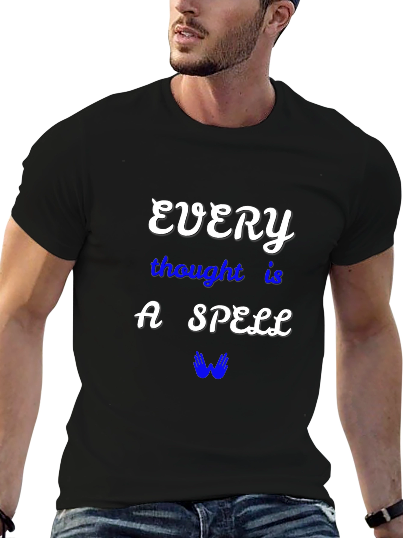 Black Every Thought is a Spell T-Shirt - Black view 6