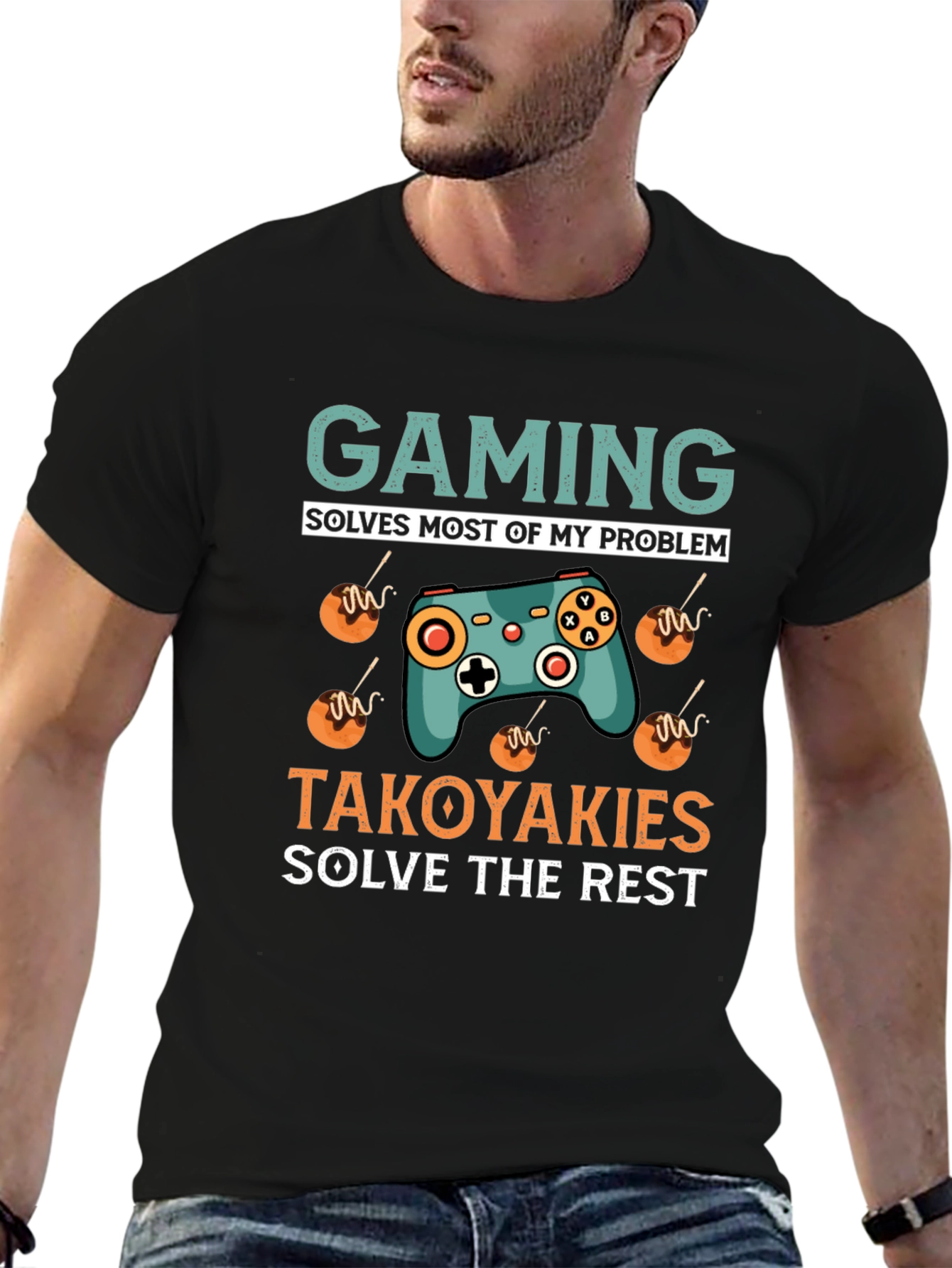 Black Gaming Solves My Problems T-Shirt view 6