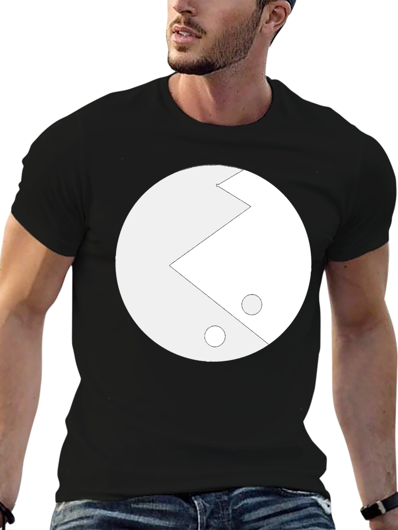 Black Minimalist Graphic Tee - Retro Arcade Design view 6