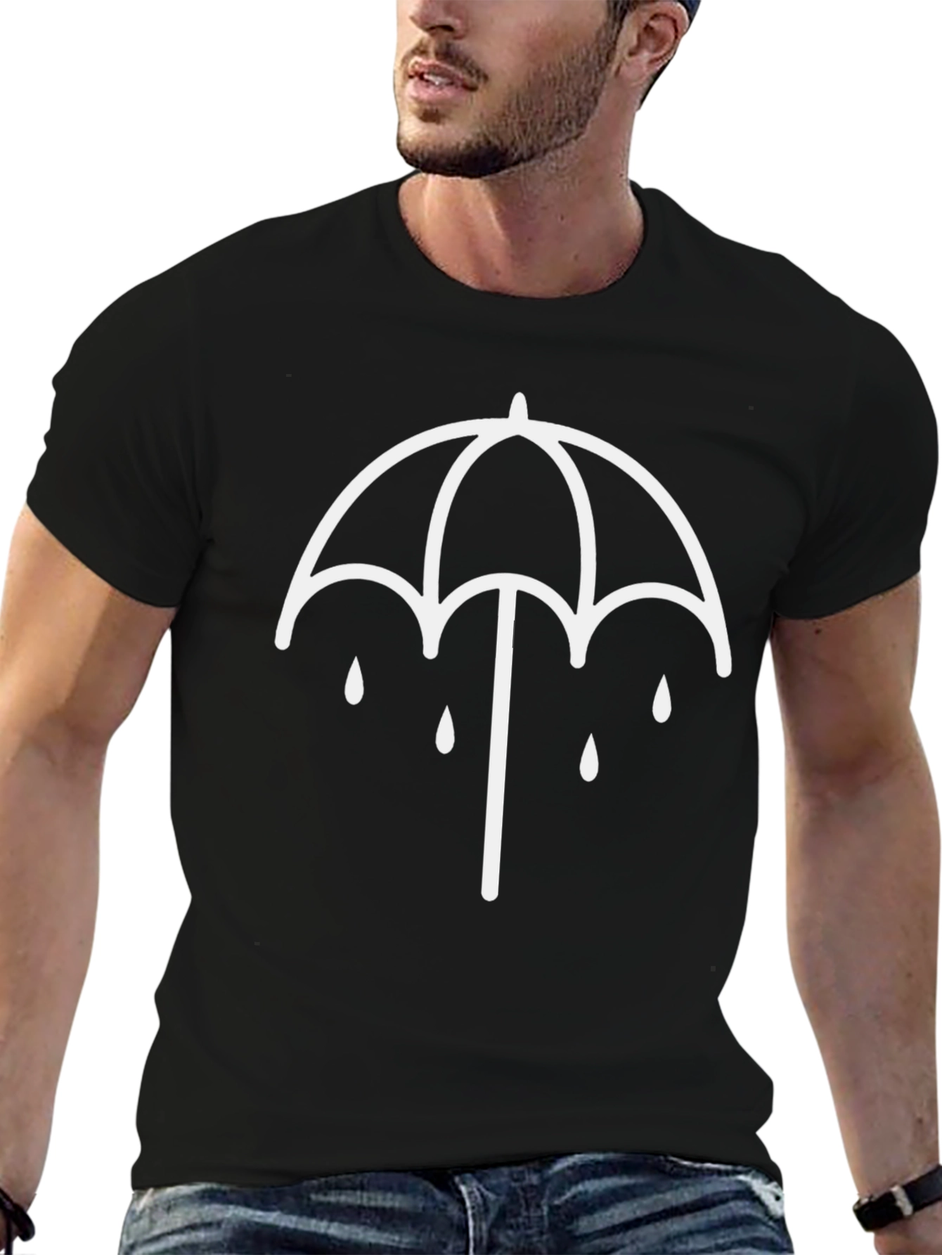 Black Black Umbrella T-Shirt view 6