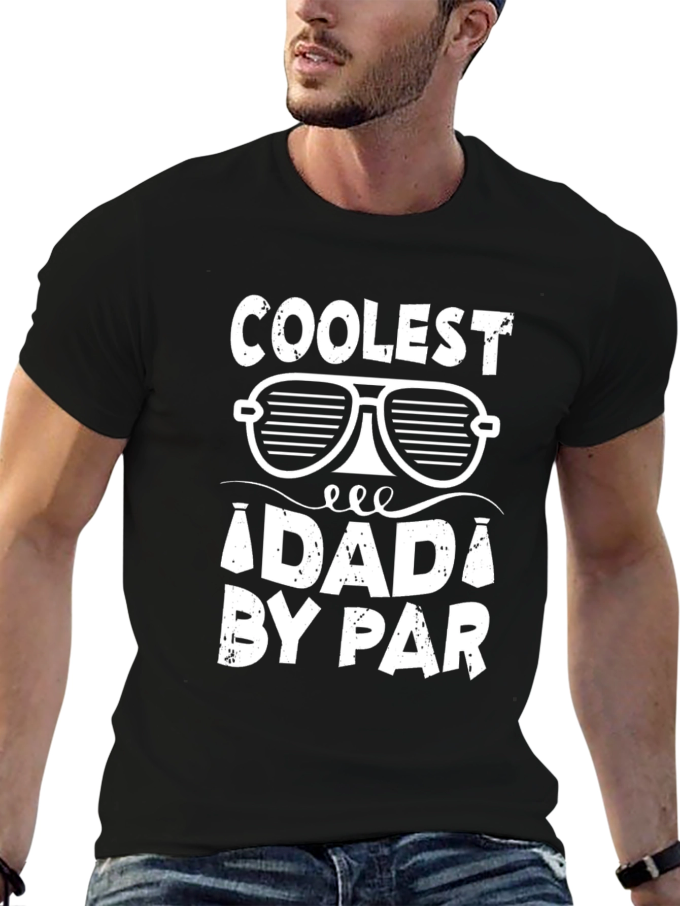 Black Coolest Daddy By Par Black T-Shirt view 6