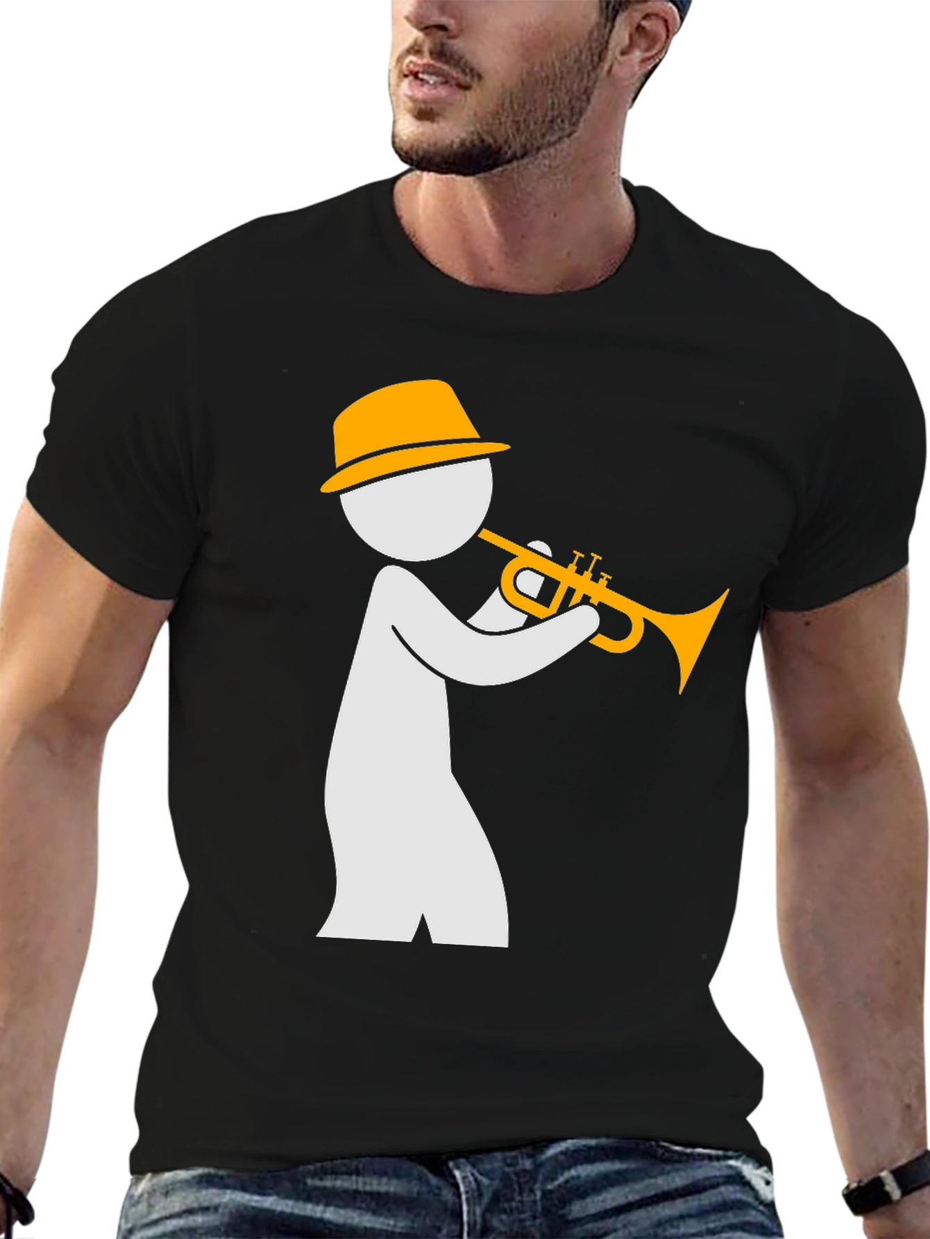 Black Jazz Musician Graphic T-Shirt - Stylish and Unique Design view 6