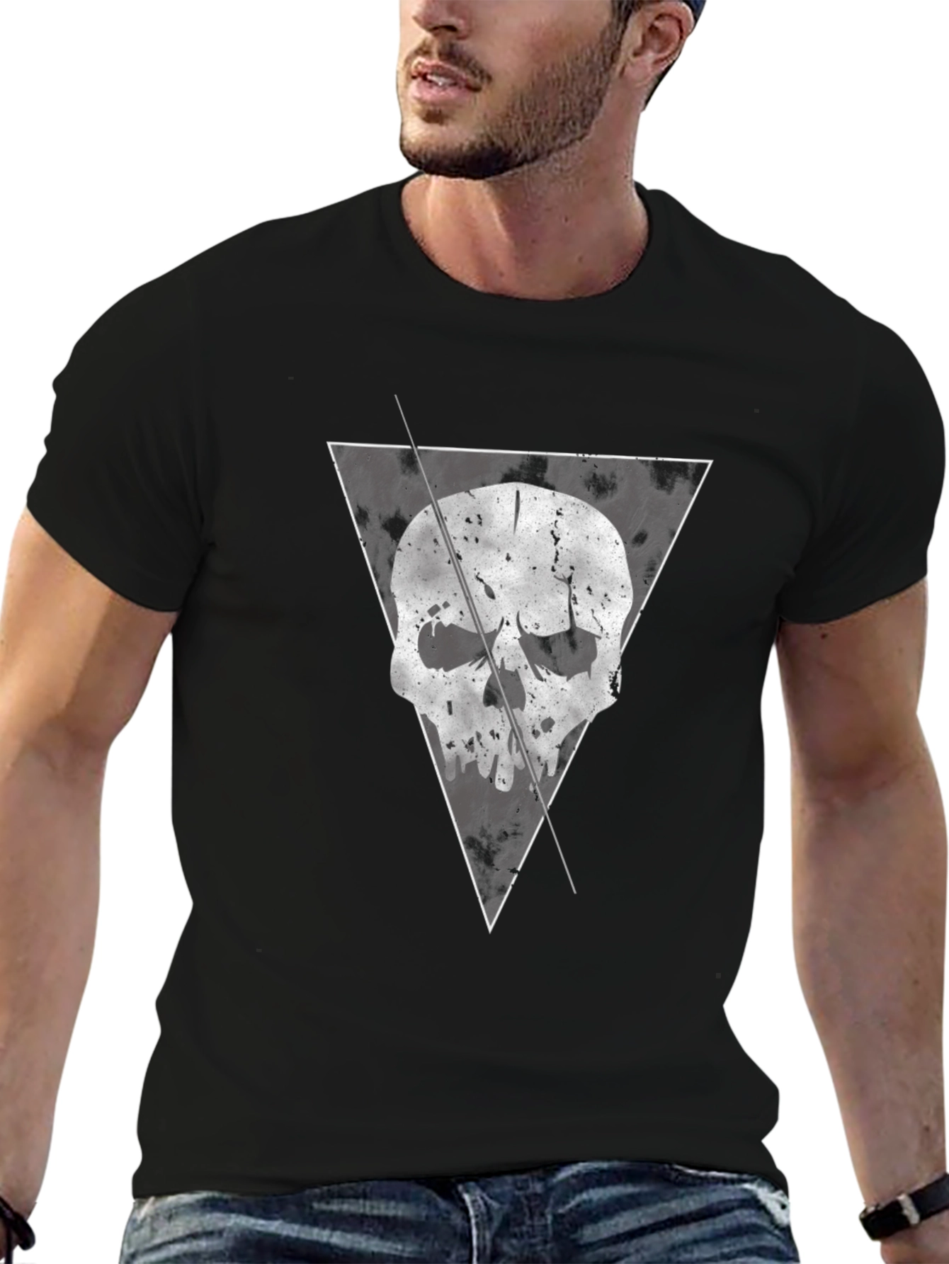 Black Skull Graphic Tee - Modern Edgy Design view 6