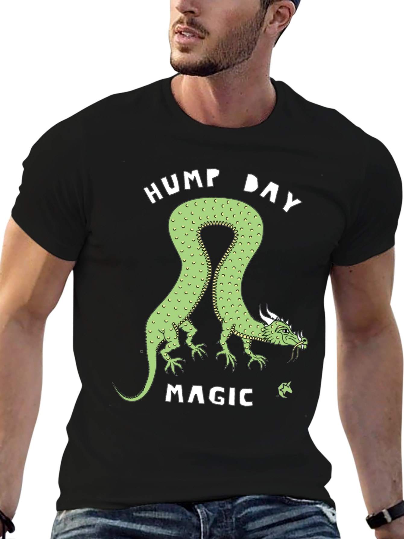 Black Hump Day Magic Dragon Graphic Tee view 6