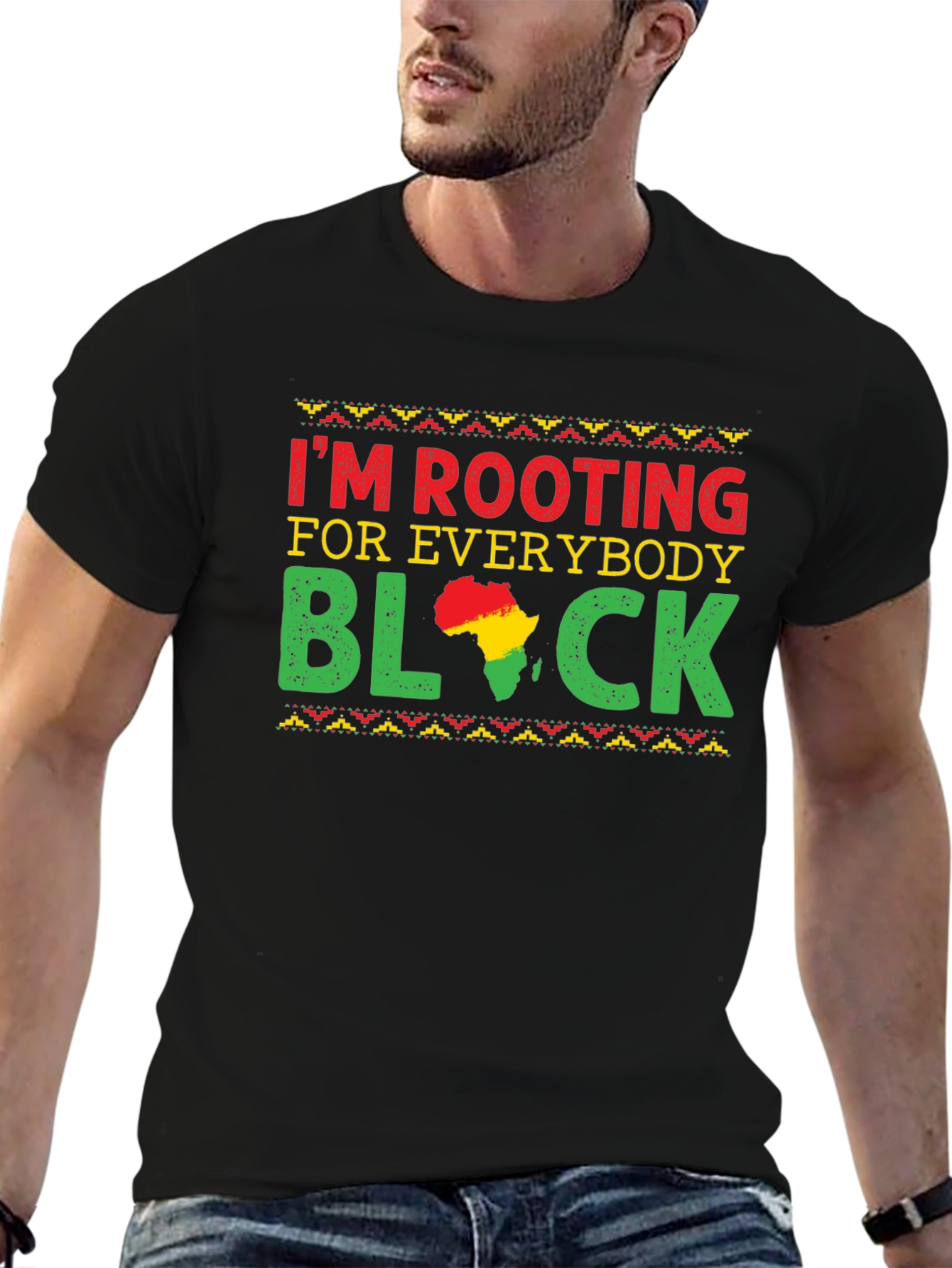 Black Rooting For Everybody Black T-Shirt view 6
