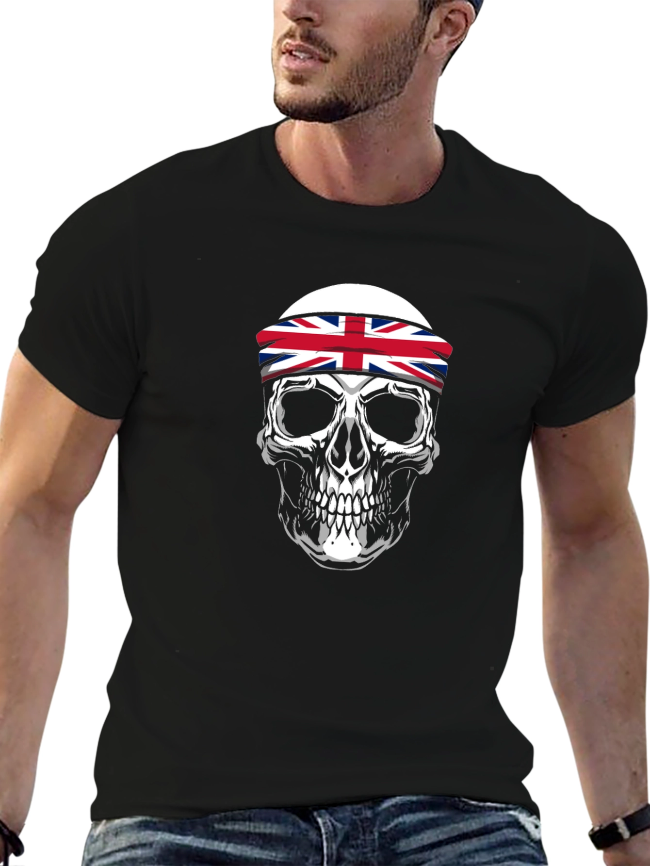 Skull UK Flag Headband Men's T-Shirt - 6